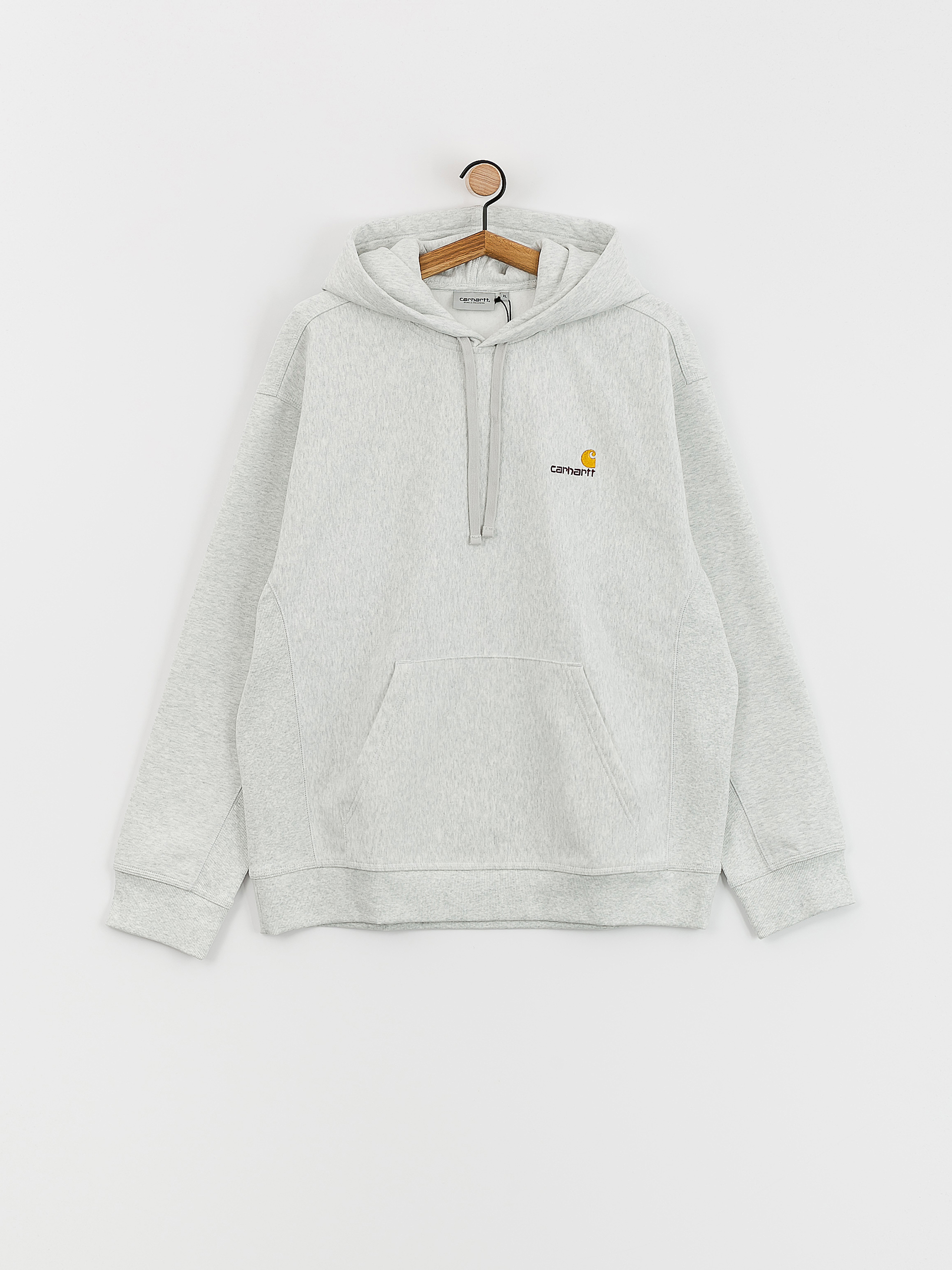 Hanorac cu glugă Carhartt WIP American Script HD (ash heather)