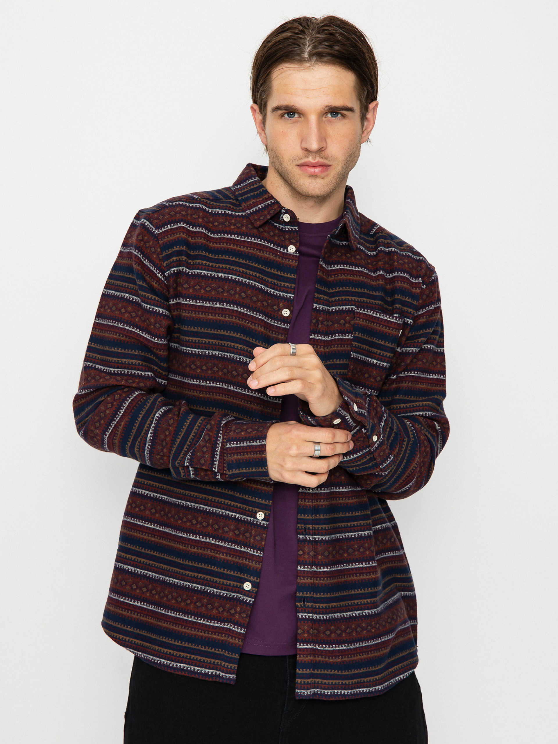 Cămașă Iriedaily Insito Stripe (navy wine)