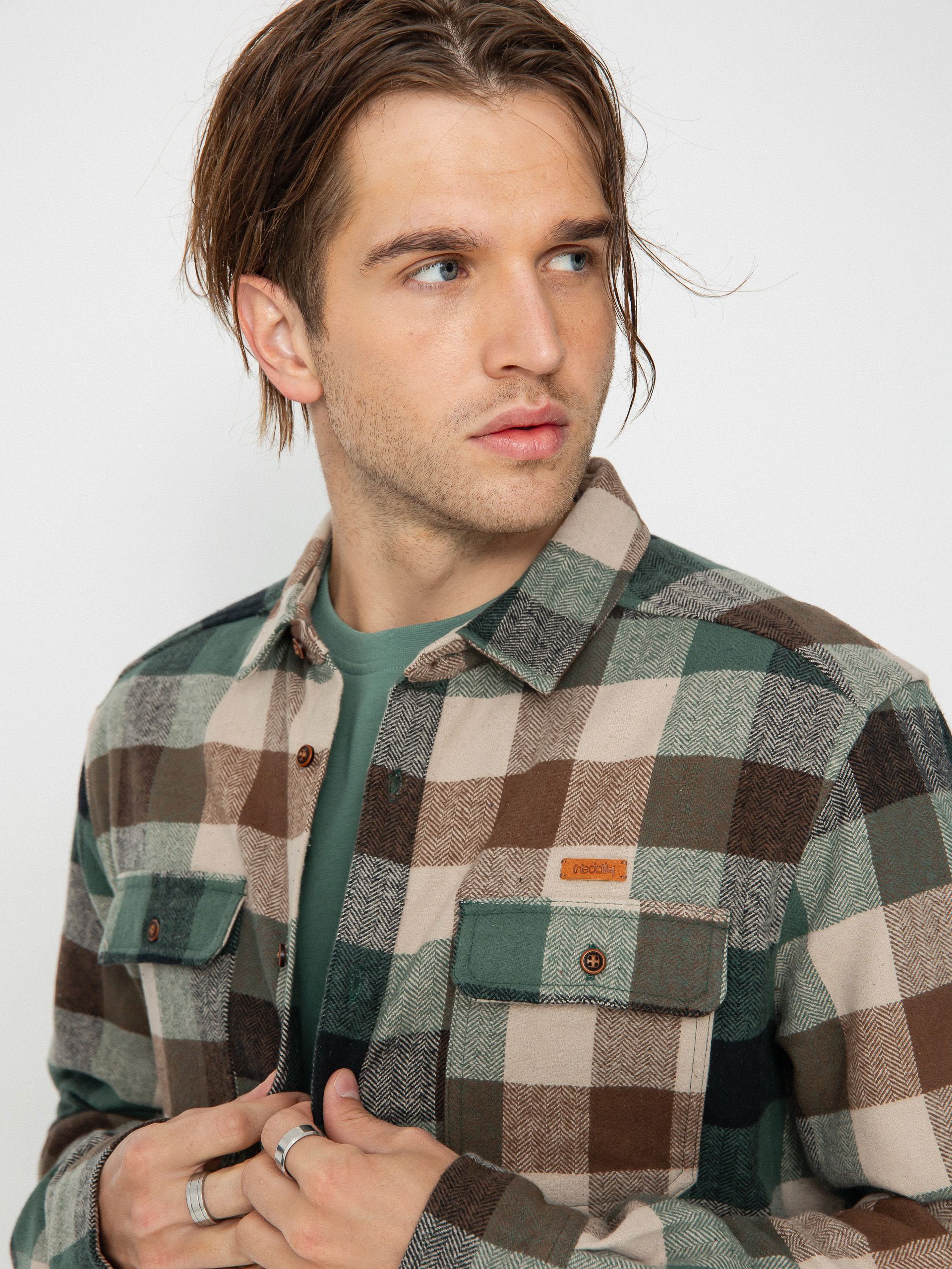 Cămașă Iriedaily Lumber Fella (jungle green)
