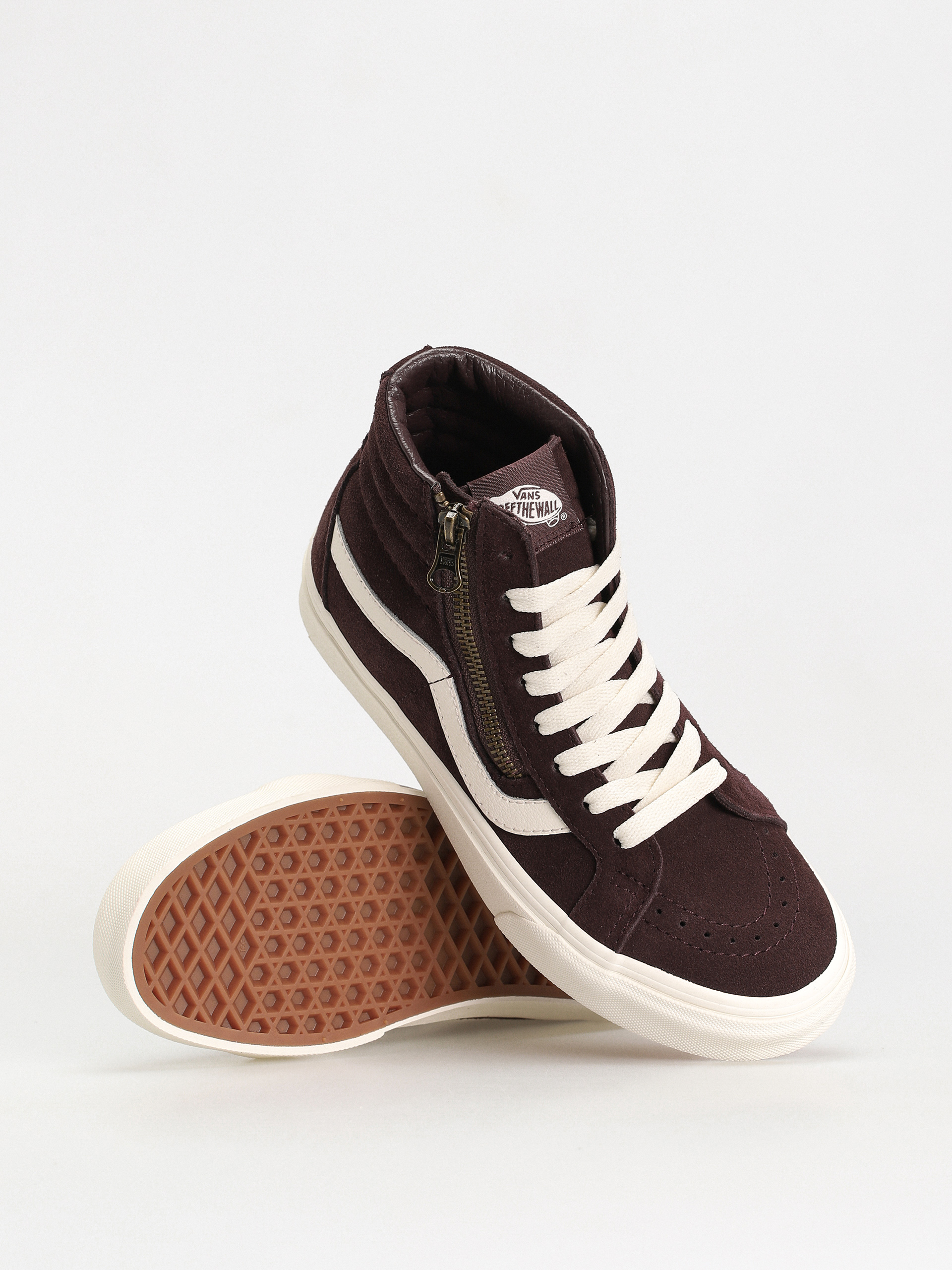 Pantofi Vans Sk8 Hi Reissue Side Zip (cozy hug dark brown)