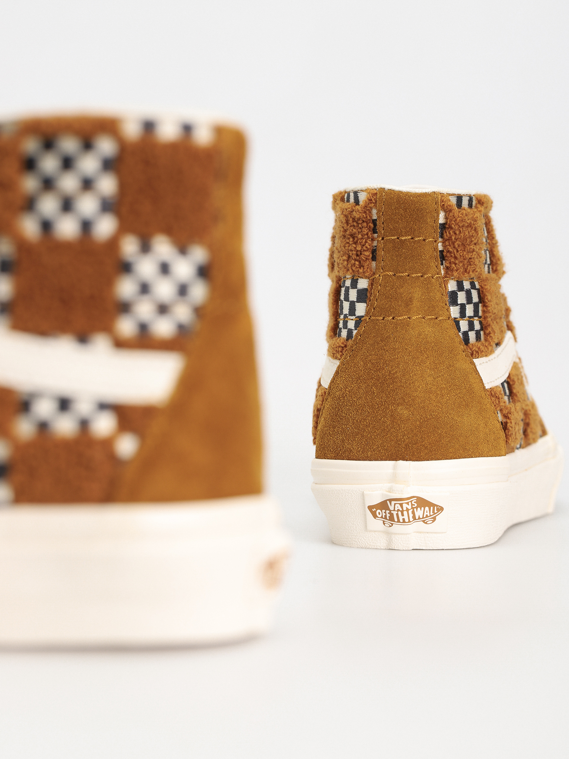 Pantofi Vans Sk8 Hi Tapered (tufted check golden brown)