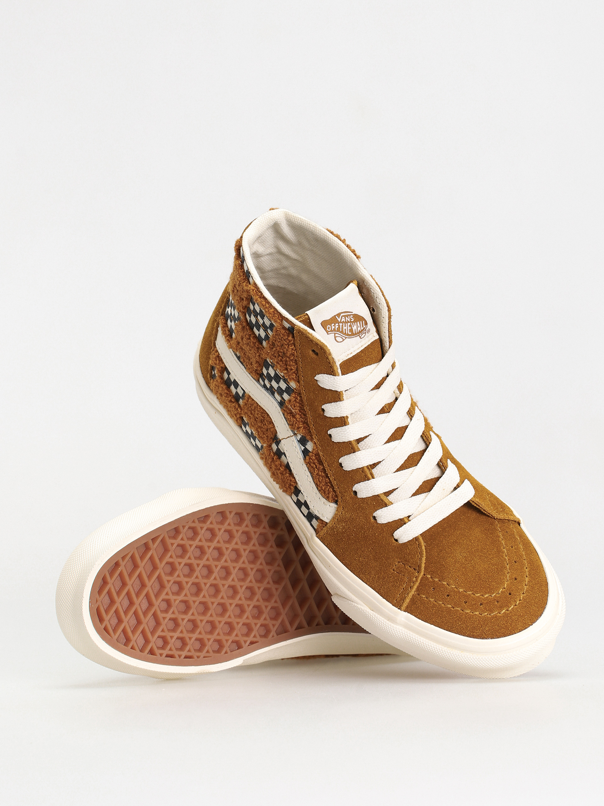 Pantofi Vans Sk8 Hi Tapered (tufted check golden brown)