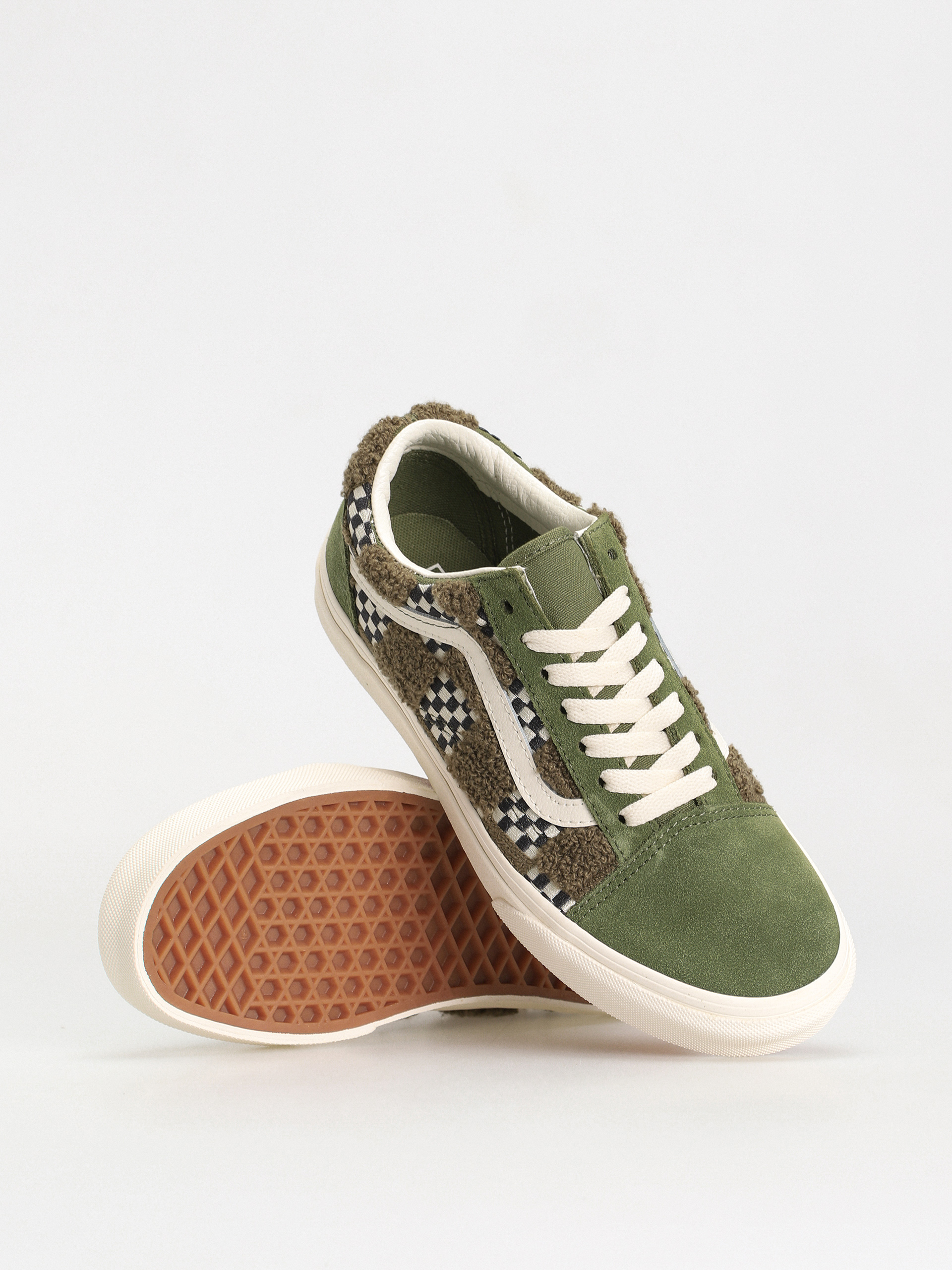 Pantofi Vans Old Skool (tufted check loden green)