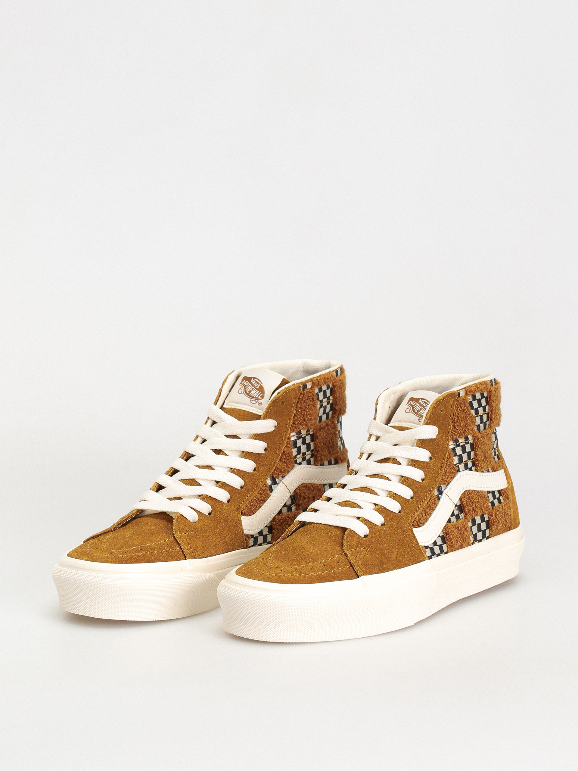 Pantofi Vans Sk8 Hi Tapered (tufted check golden brown)