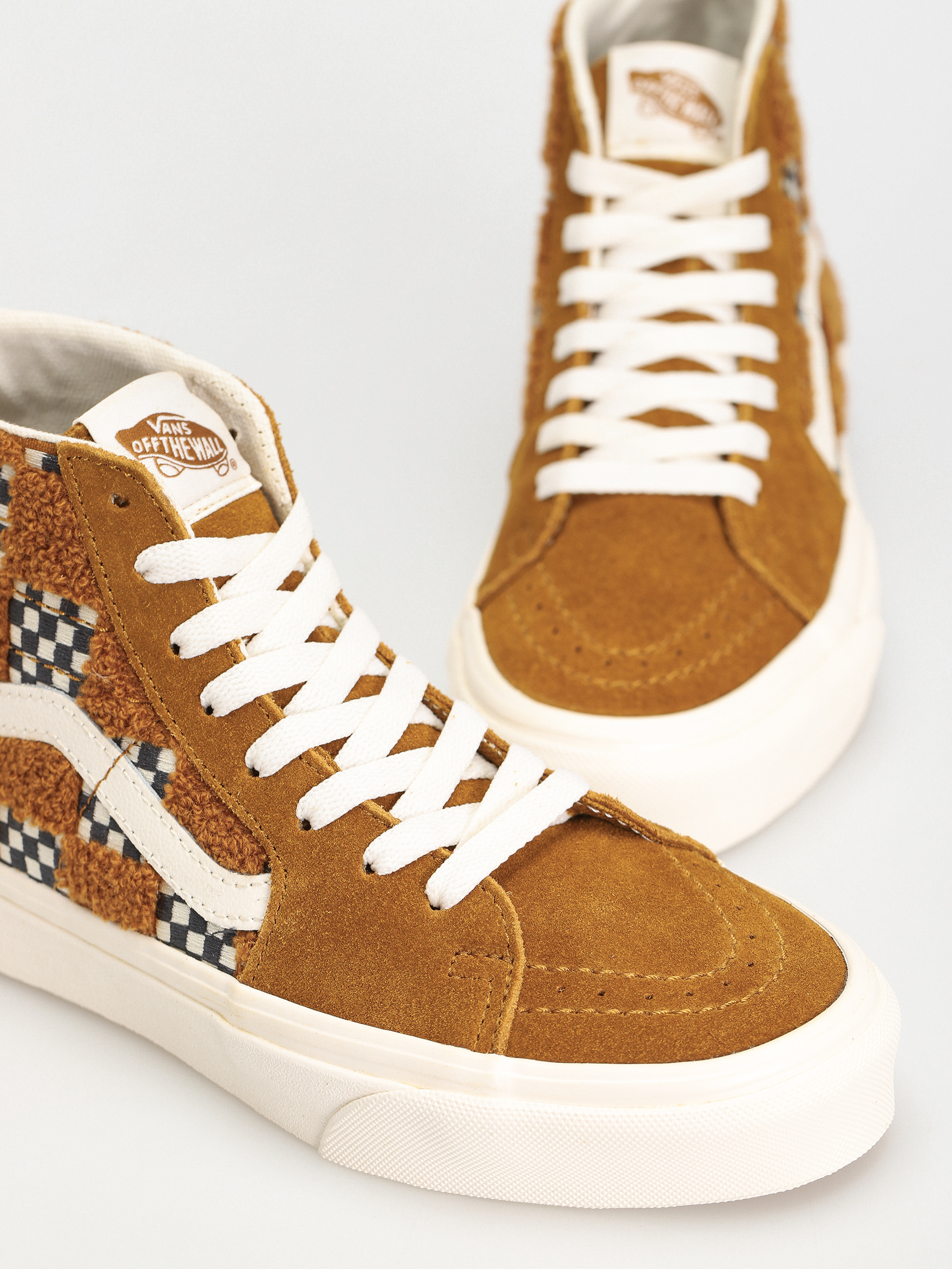 Pantofi Vans Sk8 Hi Tapered (tufted check golden brown)