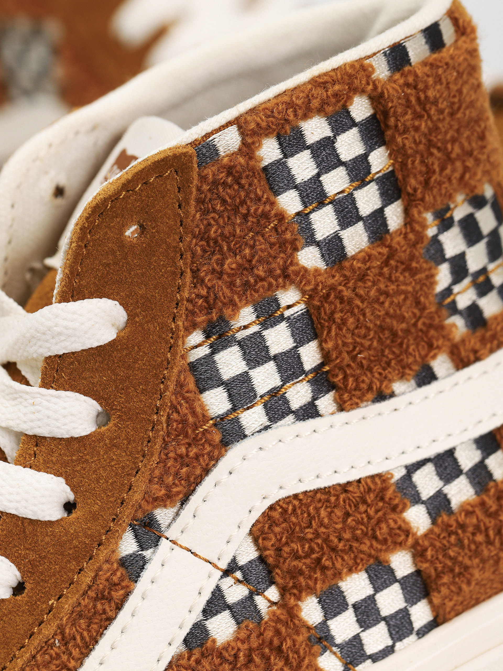 Pantofi Vans Sk8 Hi Tapered (tufted check golden brown)