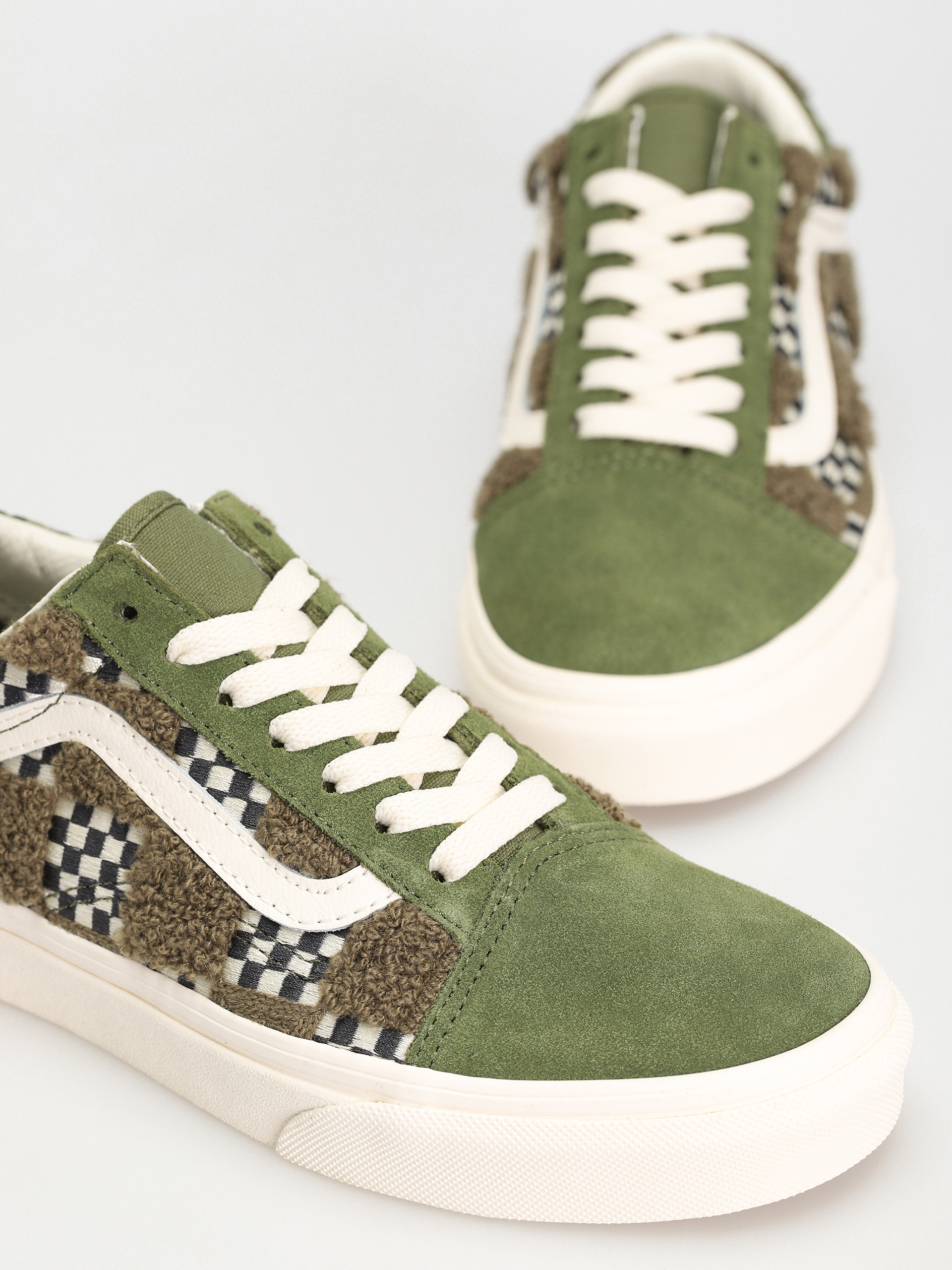 Pantofi Vans Old Skool (tufted check loden green)