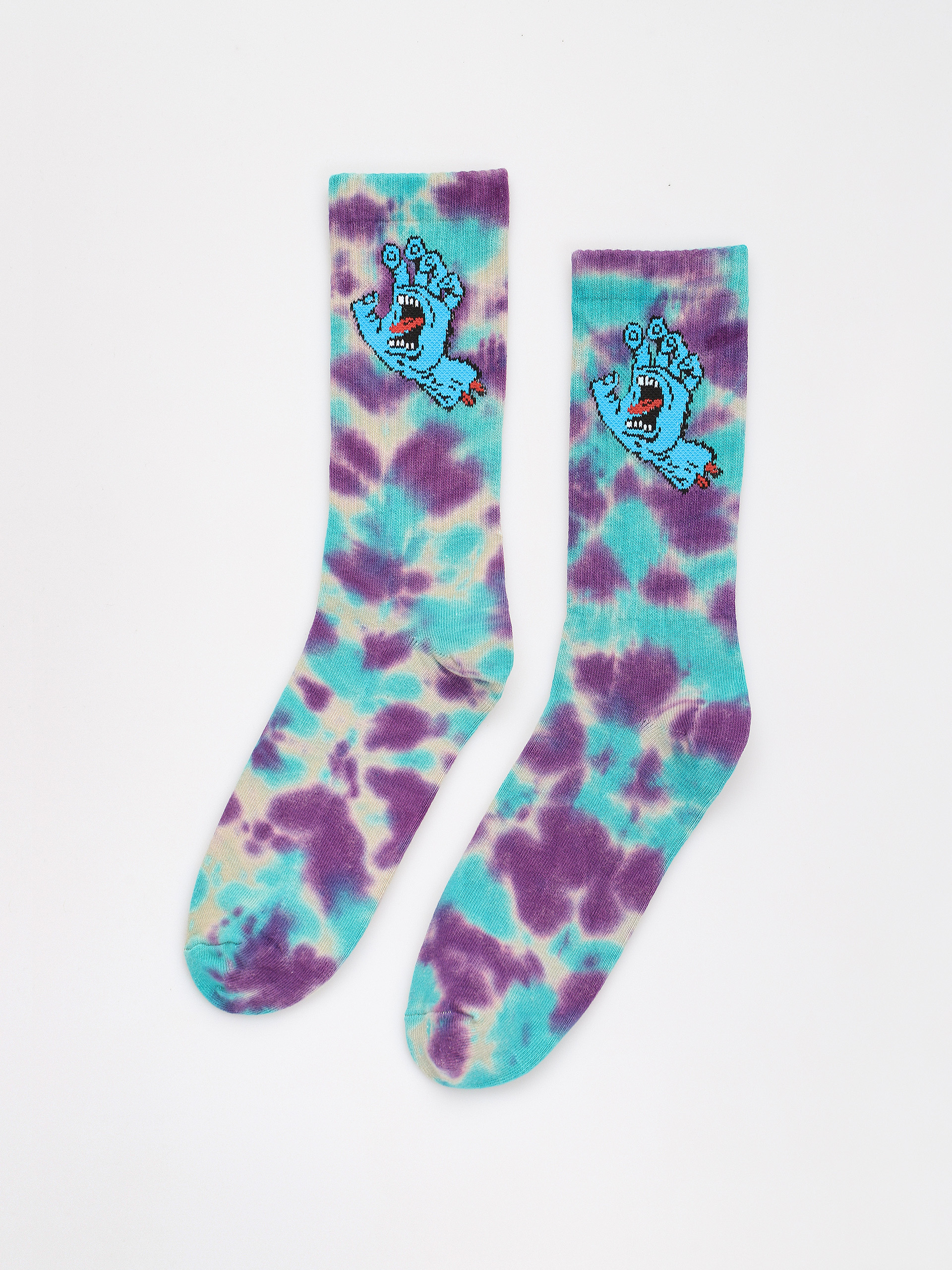 Șosete Santa Cruz Screaming Hand Tie Dye (oat/purple/aqua tie dye)