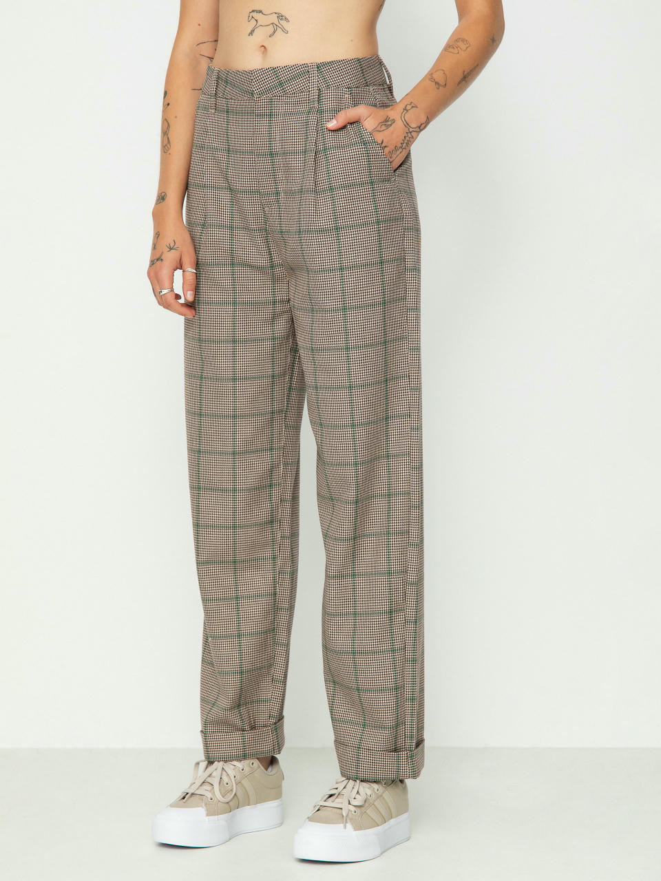 Pantaloni Brixton Victory Trouser Wmn (sesame/seal brown)