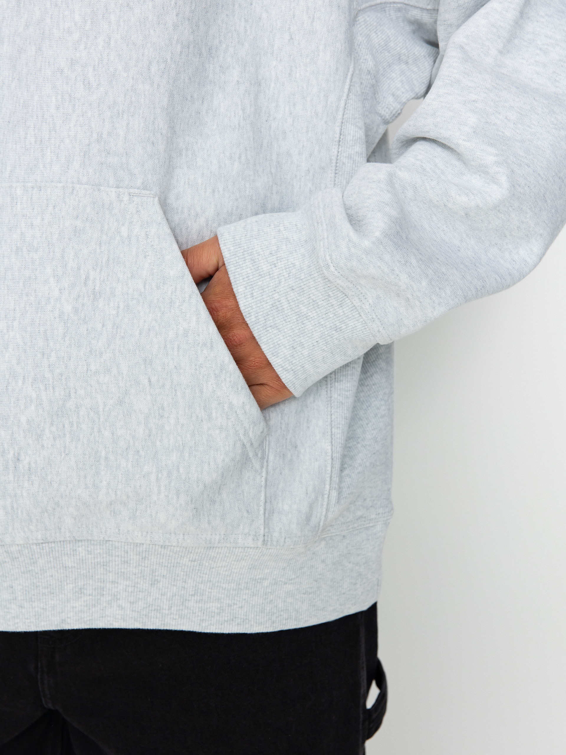 Hanorac cu glugă Carhartt WIP American Script HD (ash heather)