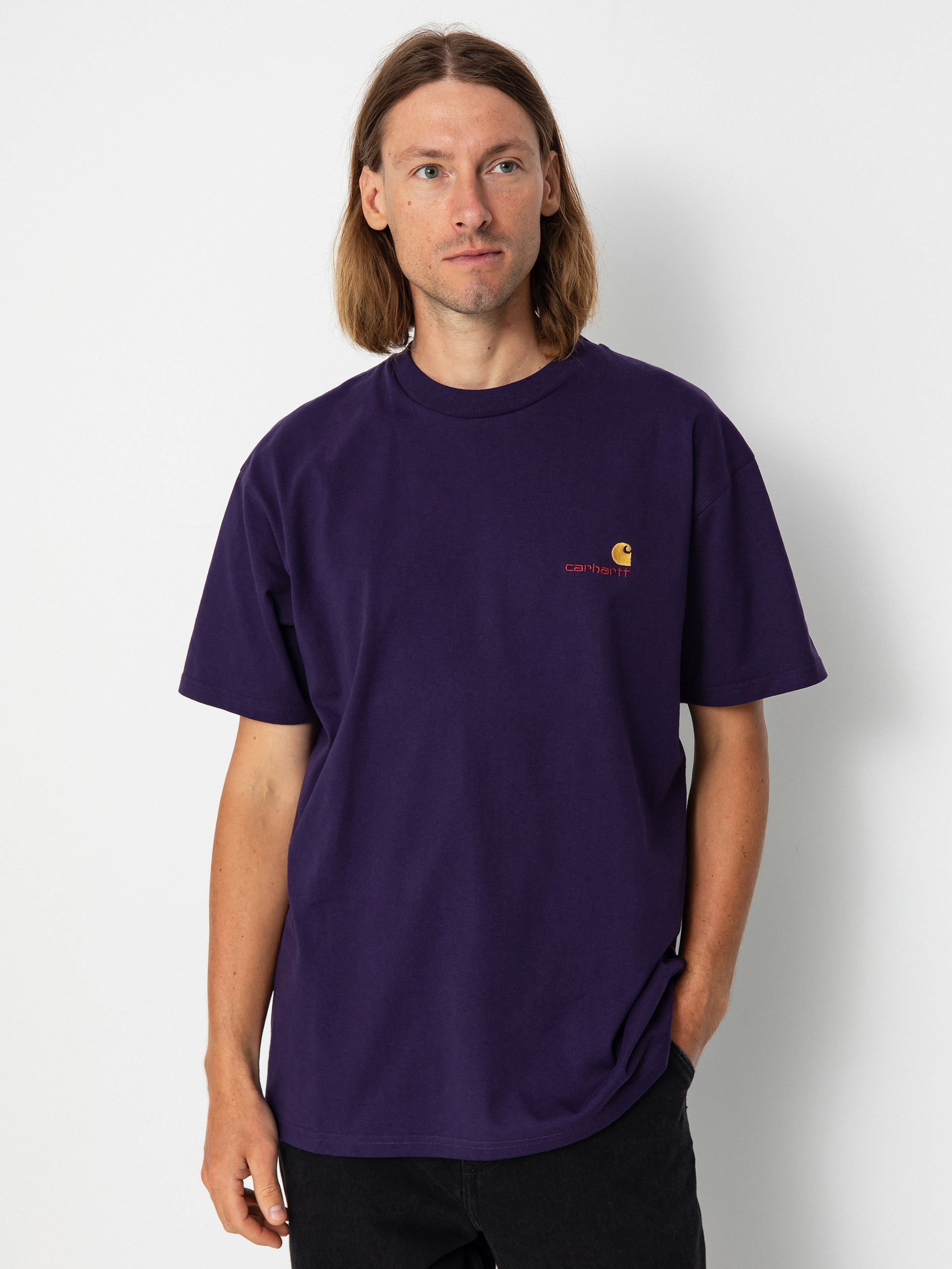 Tricou Carhartt WIP American Script (cassis)