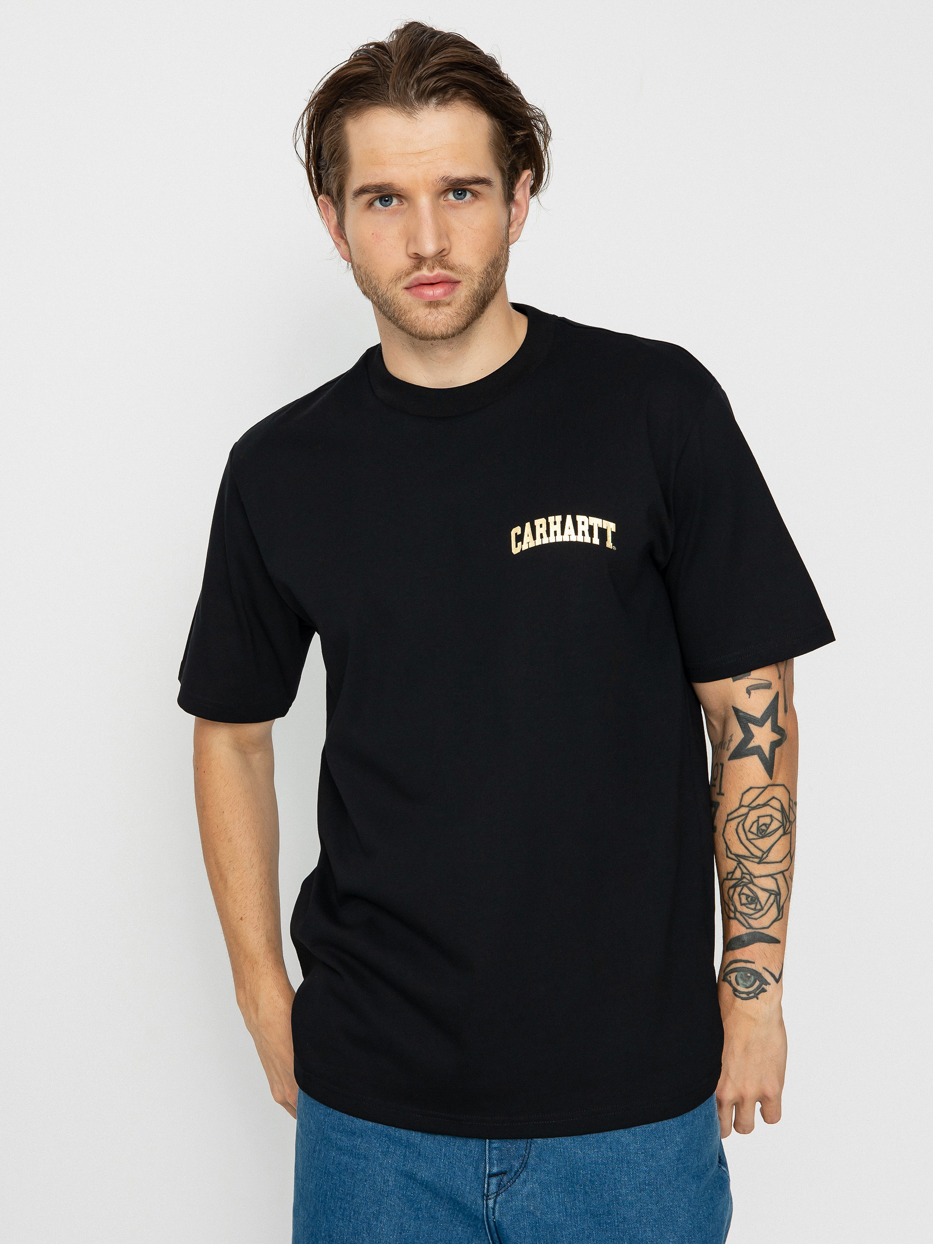 Tricou Carhartt WIP University Script (black/gold)
