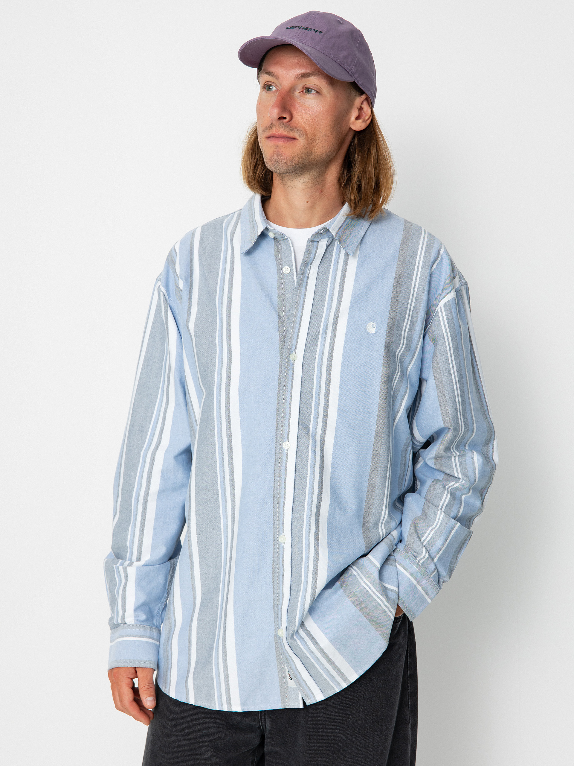 Cămașă Carhartt WIP Dwyer (dwyer stripe bleach/squid)