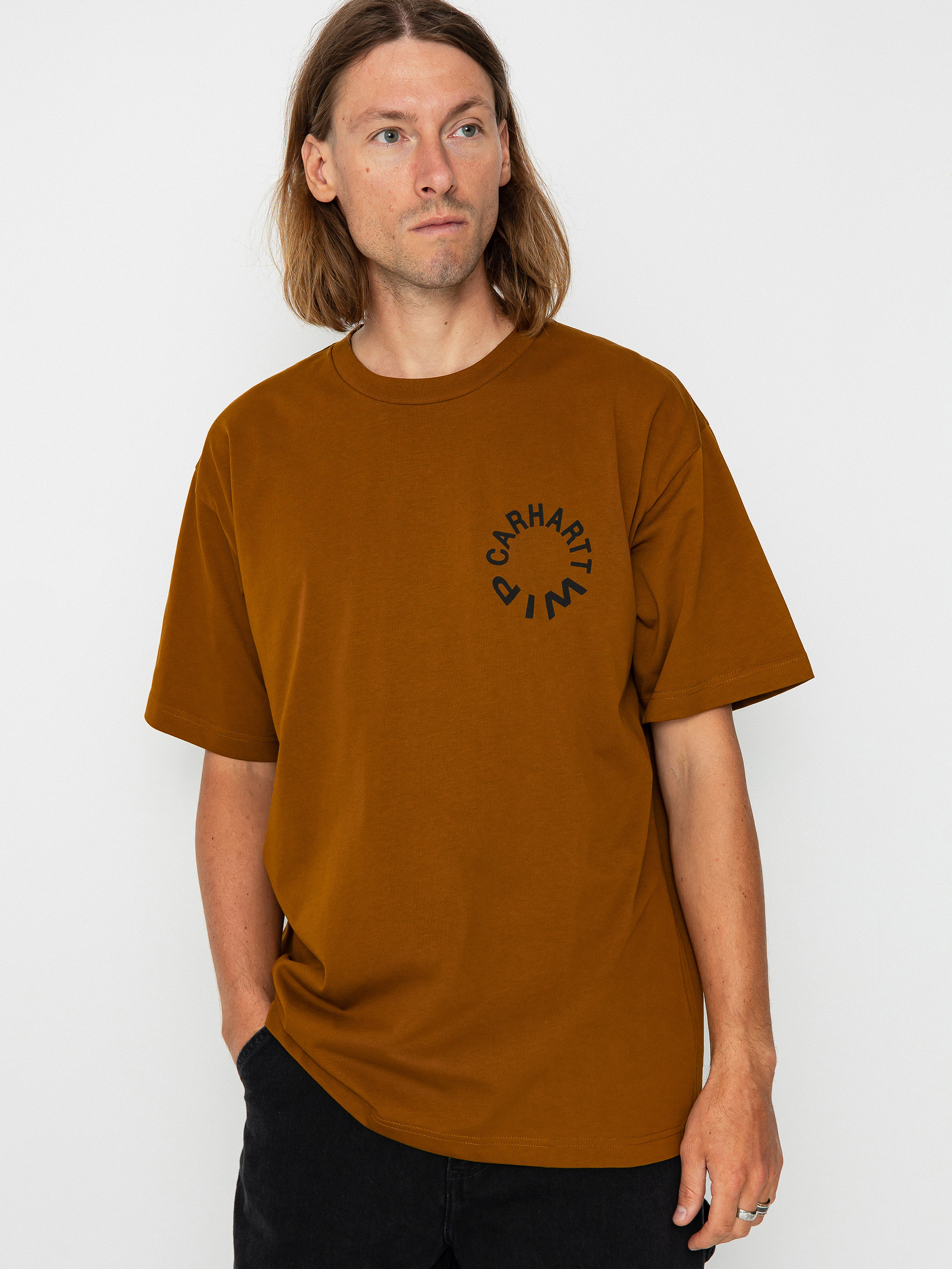 Tricou Carhartt WIP Work Varsity (deep h brown/black)