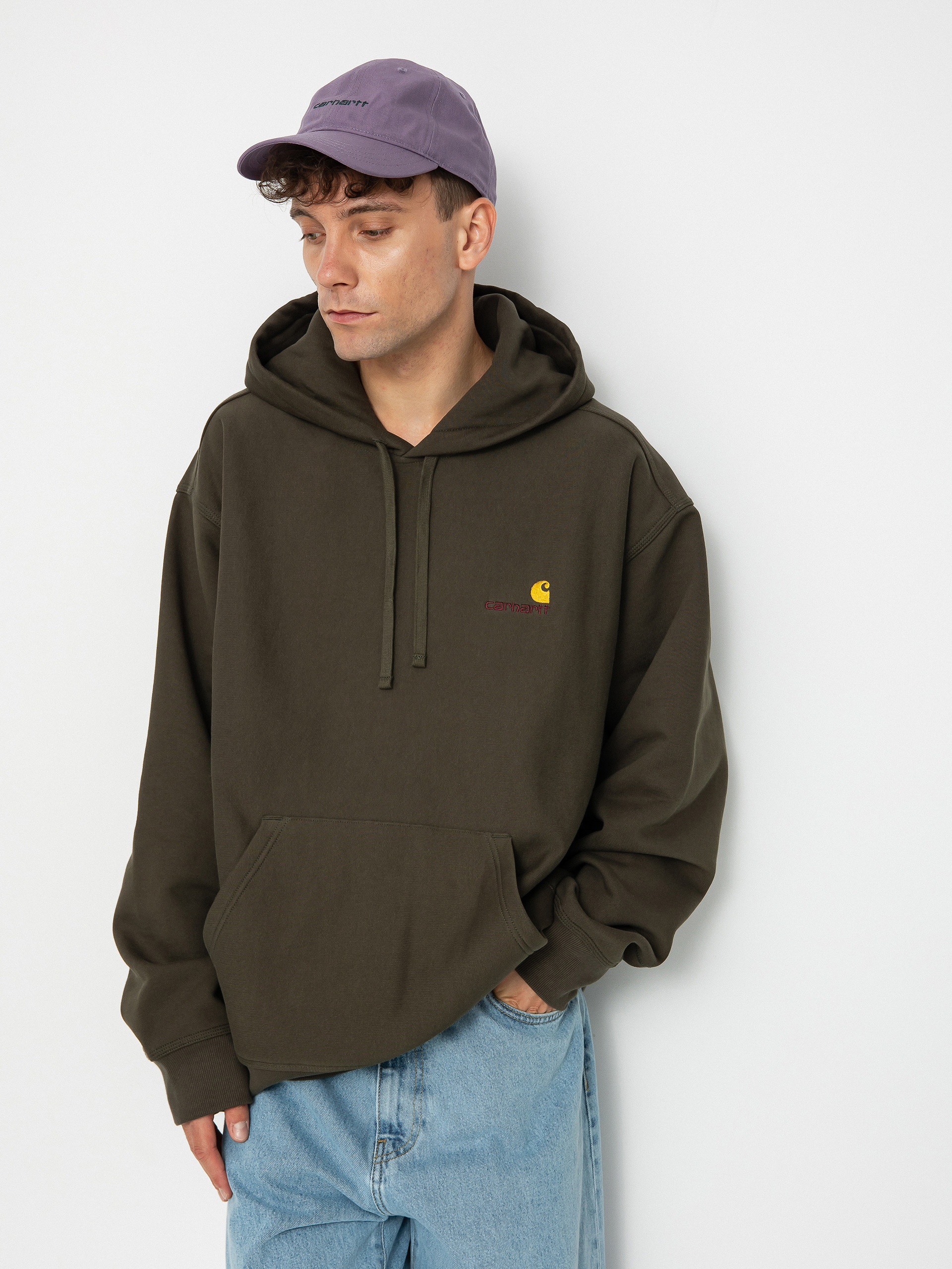 Hanorac cu glugă Carhartt WIP American Script HD (plant)