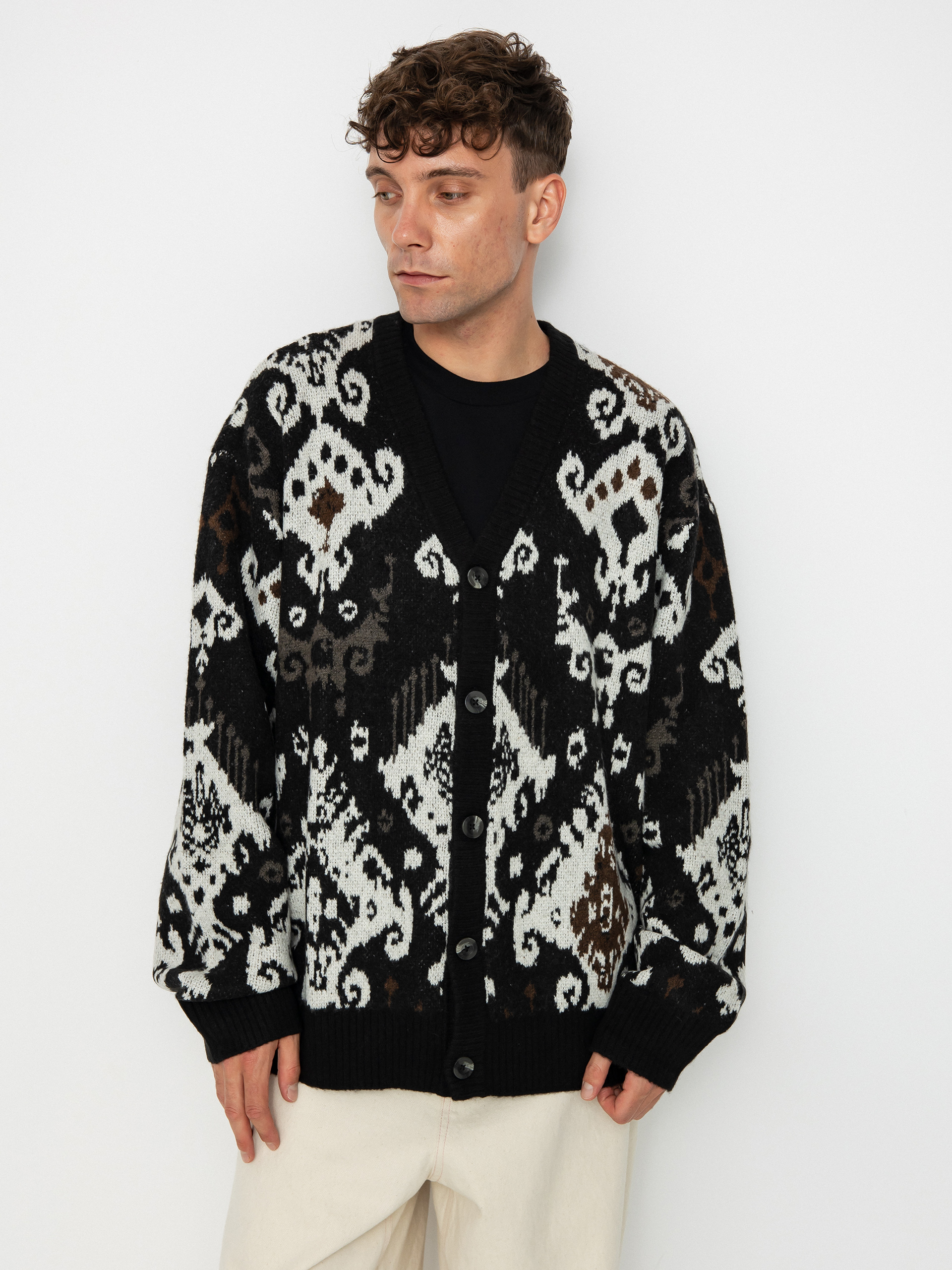 Pulover Carhartt WIP Baru Cardigan (baru jacquard black)