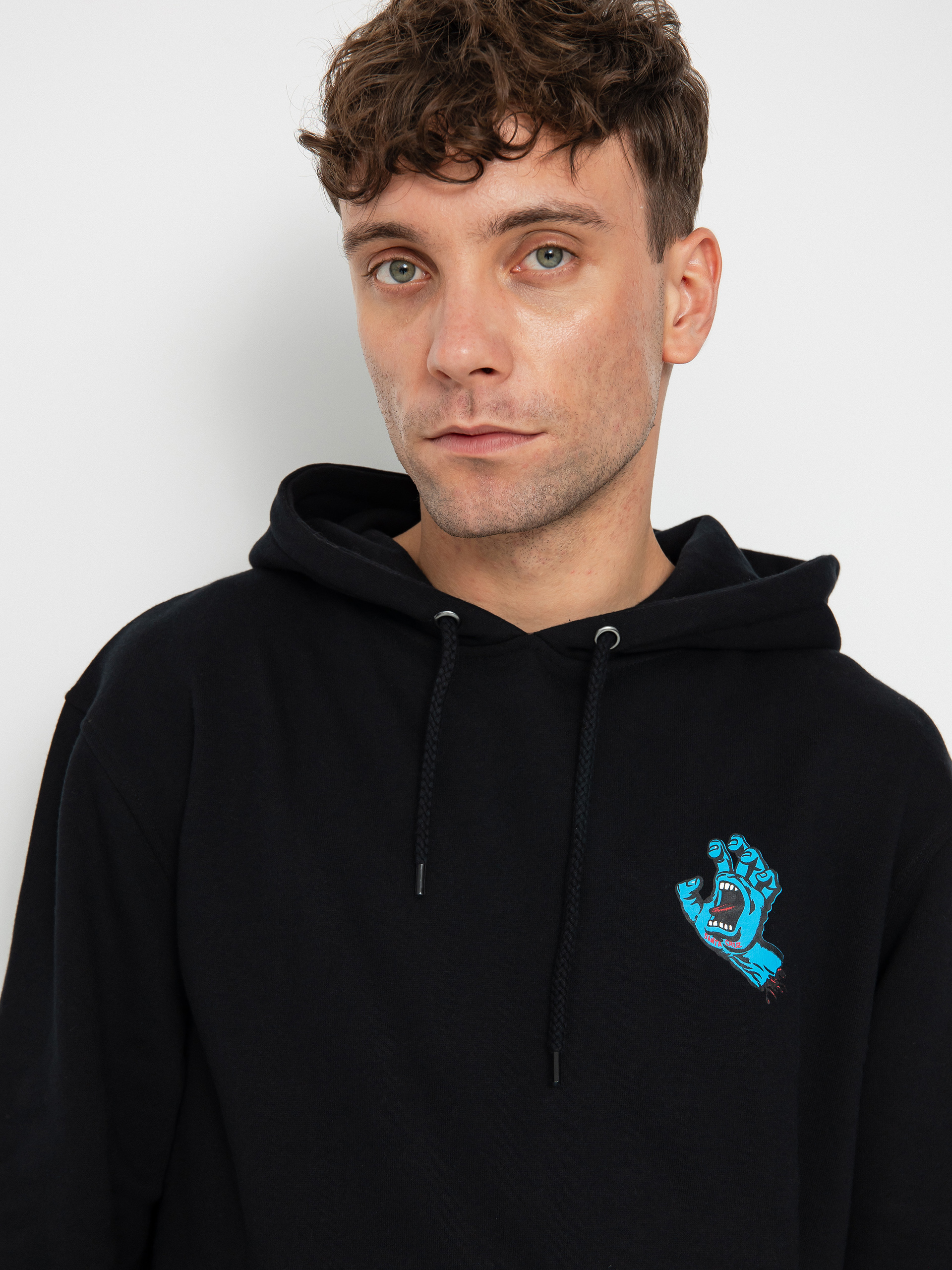 Hanorac cu glugă Santa Cruz Screaming Hand Chest HD (black)