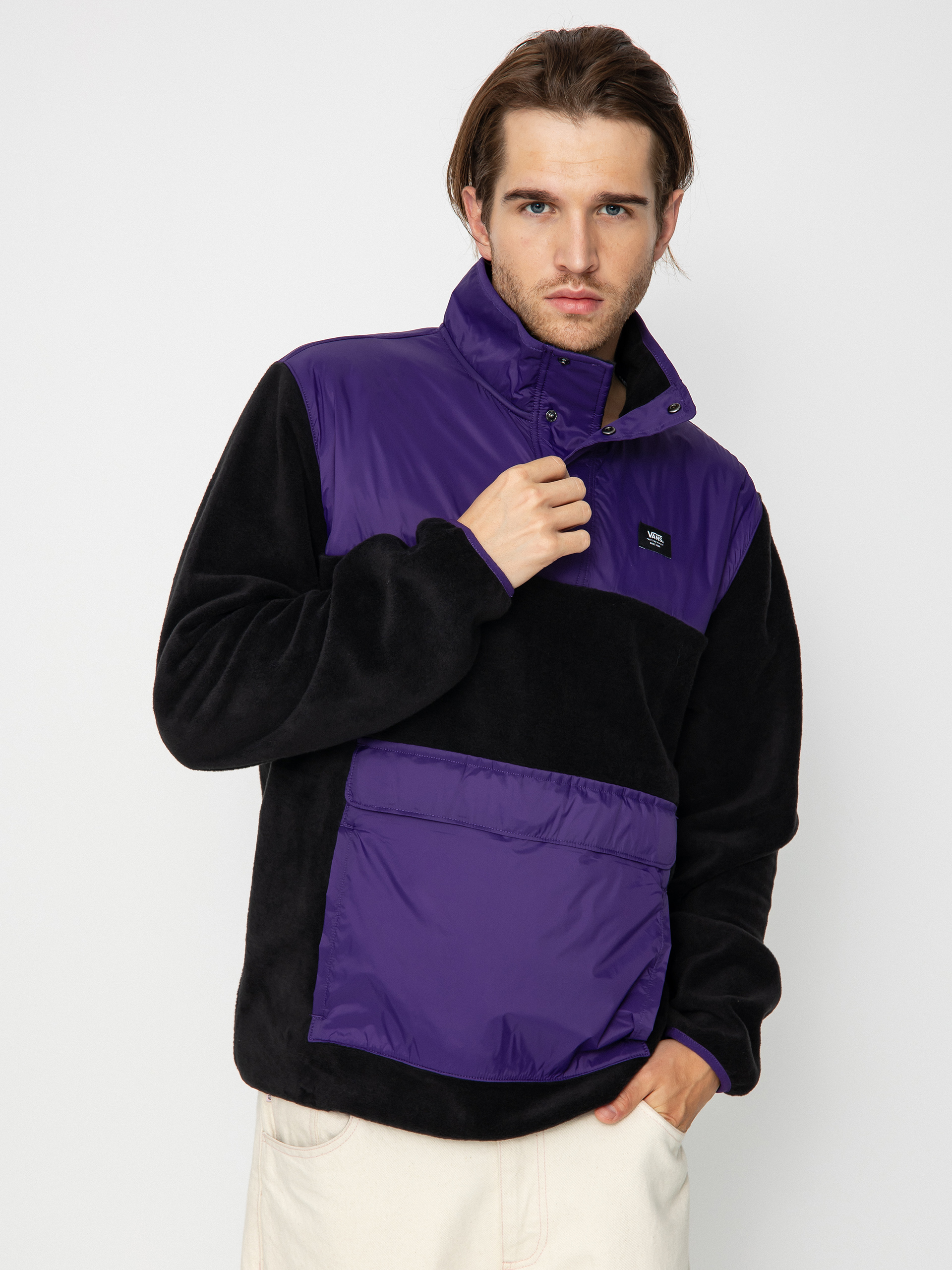 Hanorac din fleece Vans Mammoth (black/violet indigo)