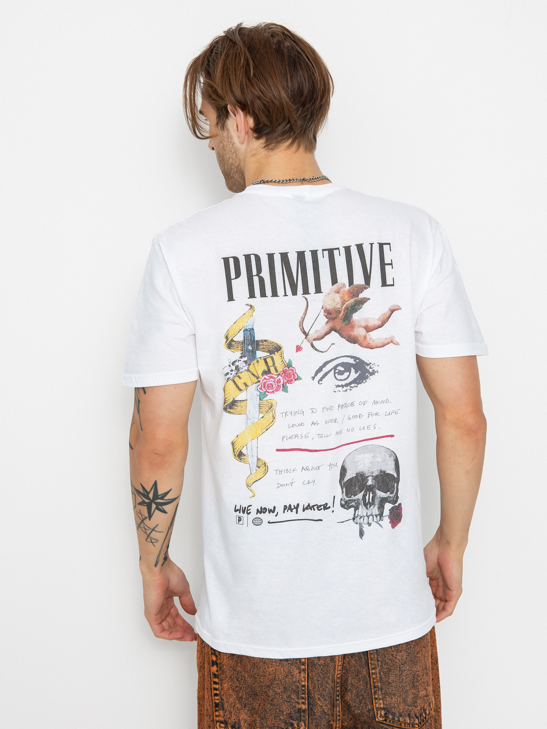 Tricou Primitive X Guns N' Roses Dont Cry - alb (white)