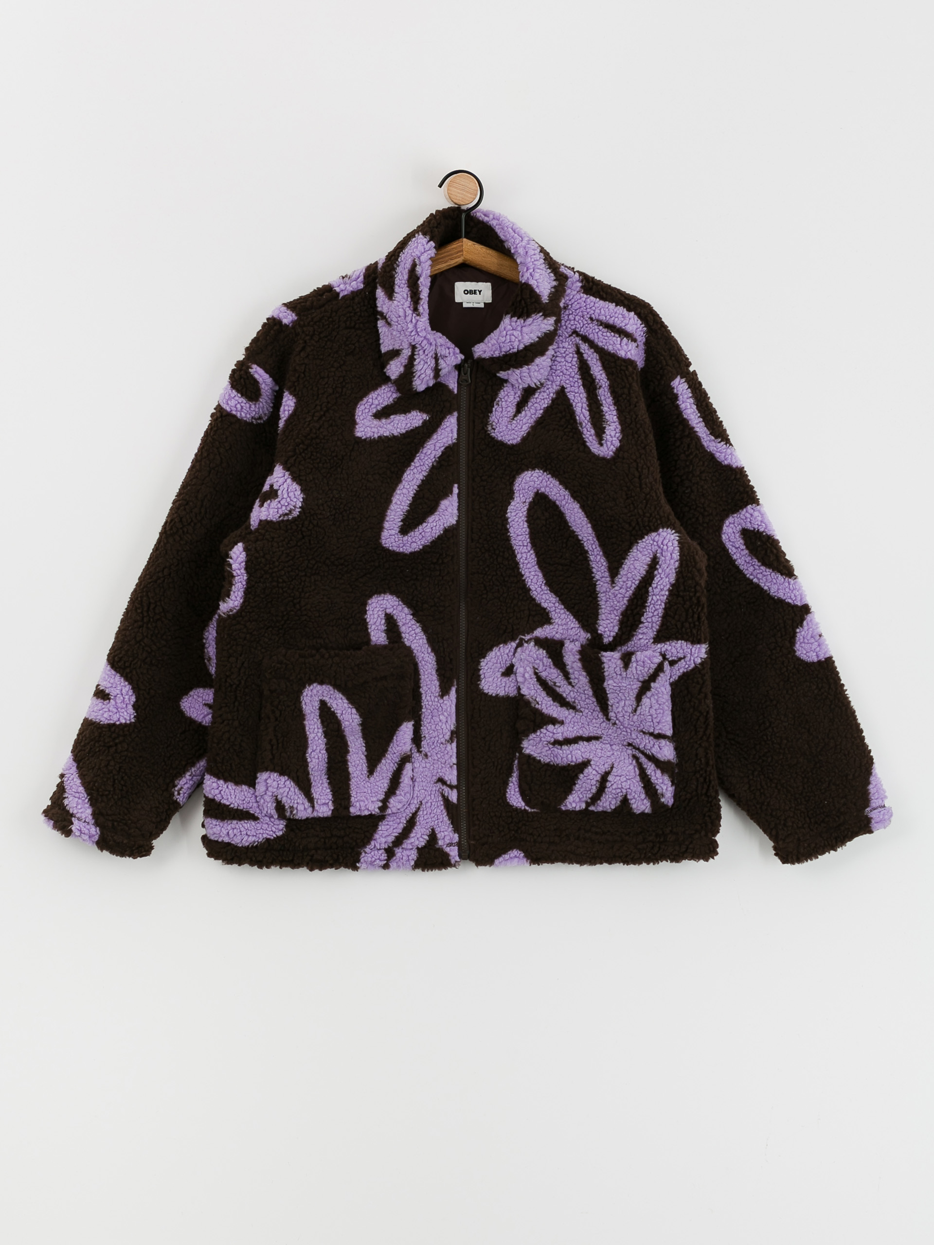 Geacă OBEY Portions Sherpa (java brown multi)