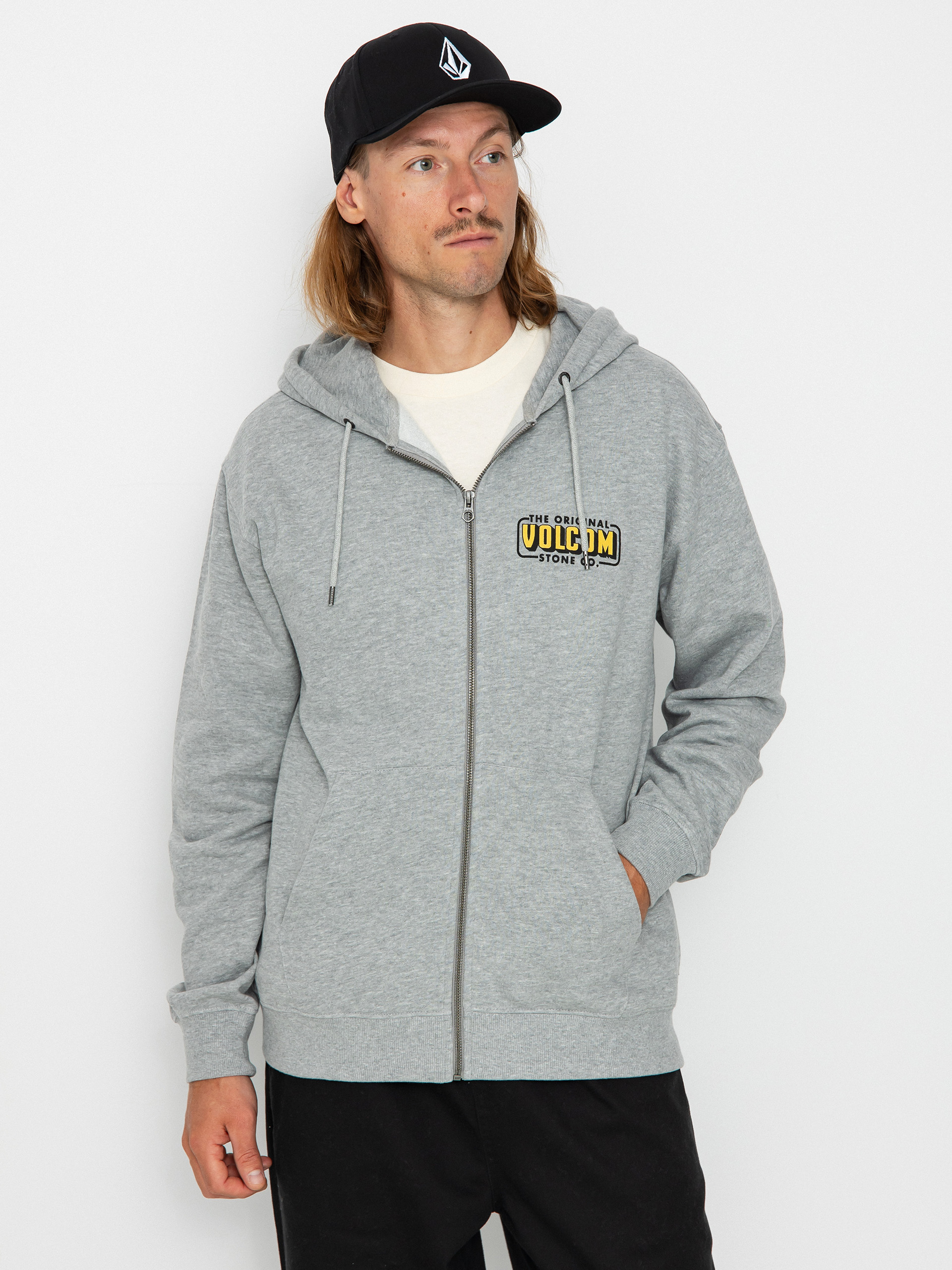 Hanorac cu glugă Volcom Watanite ZHD (heather grey)