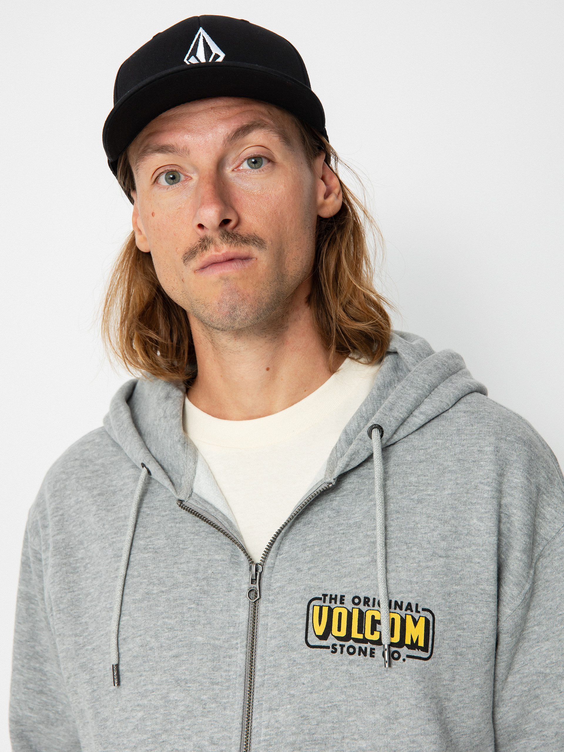 Hanorac cu glugă Volcom Watanite ZHD (heather grey)