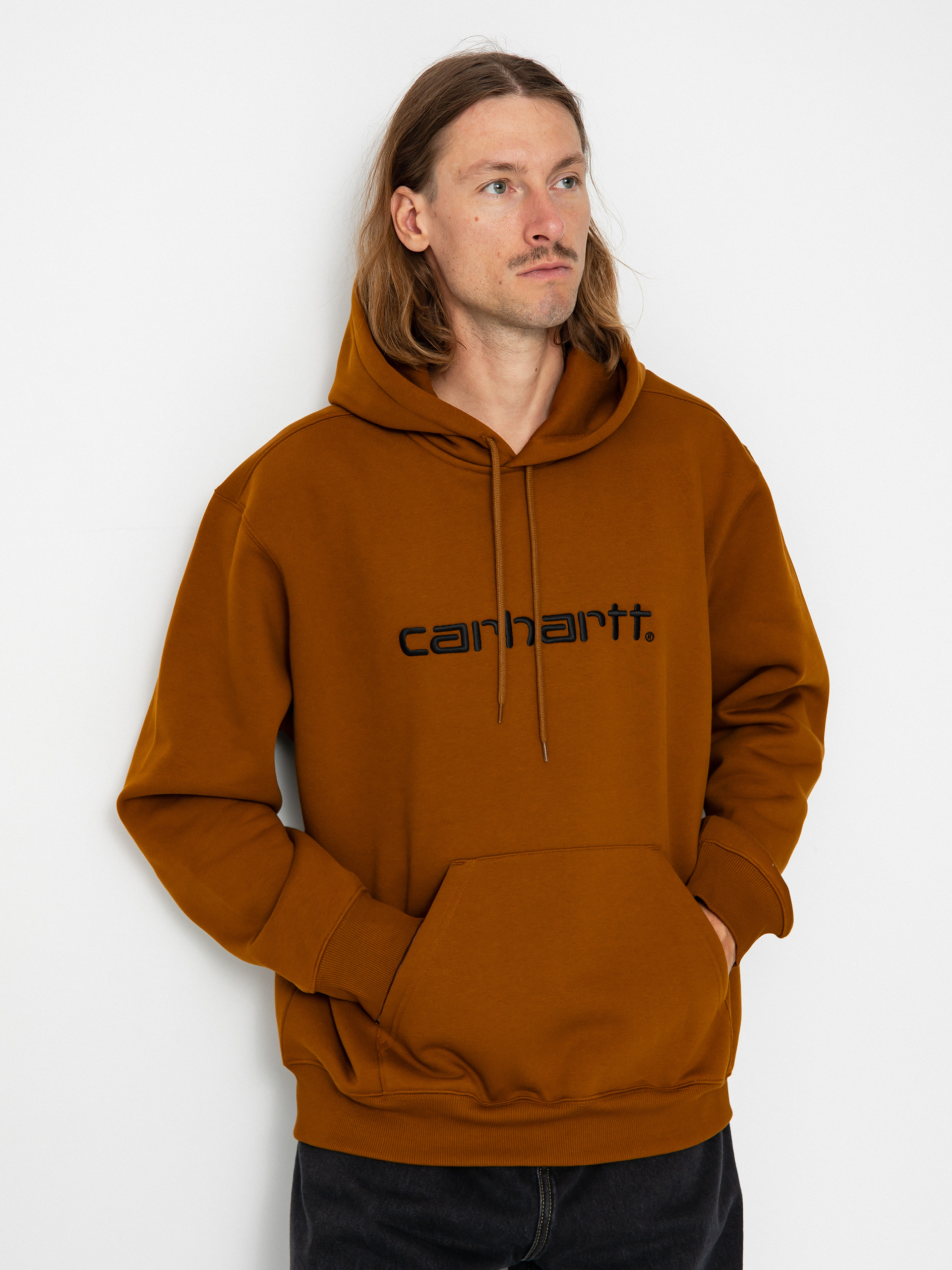 Hanorac cu glugă Carhartt WIP Carhartt HD (deep h brown/black)