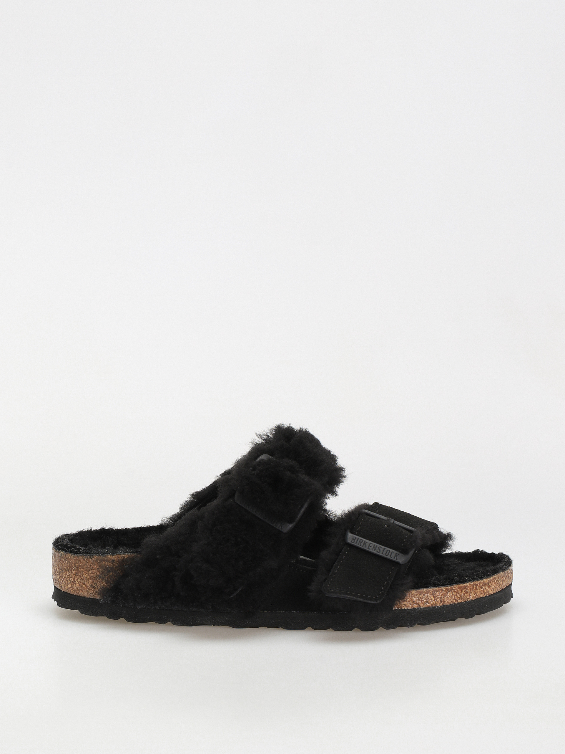 Șlapi Birkenstock Arizona Split Teddy Parts Rivet Logo Suede Leather/Fur Narrow Wmn
