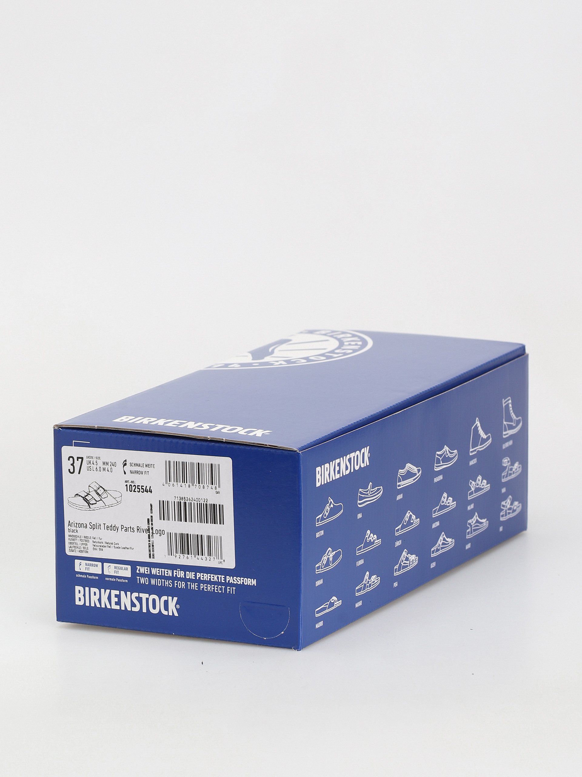 Șlapi Birkenstock Arizona Split Teddy Parts Rivet Logo Suede Leather/Fur Narrow Wmn (black)