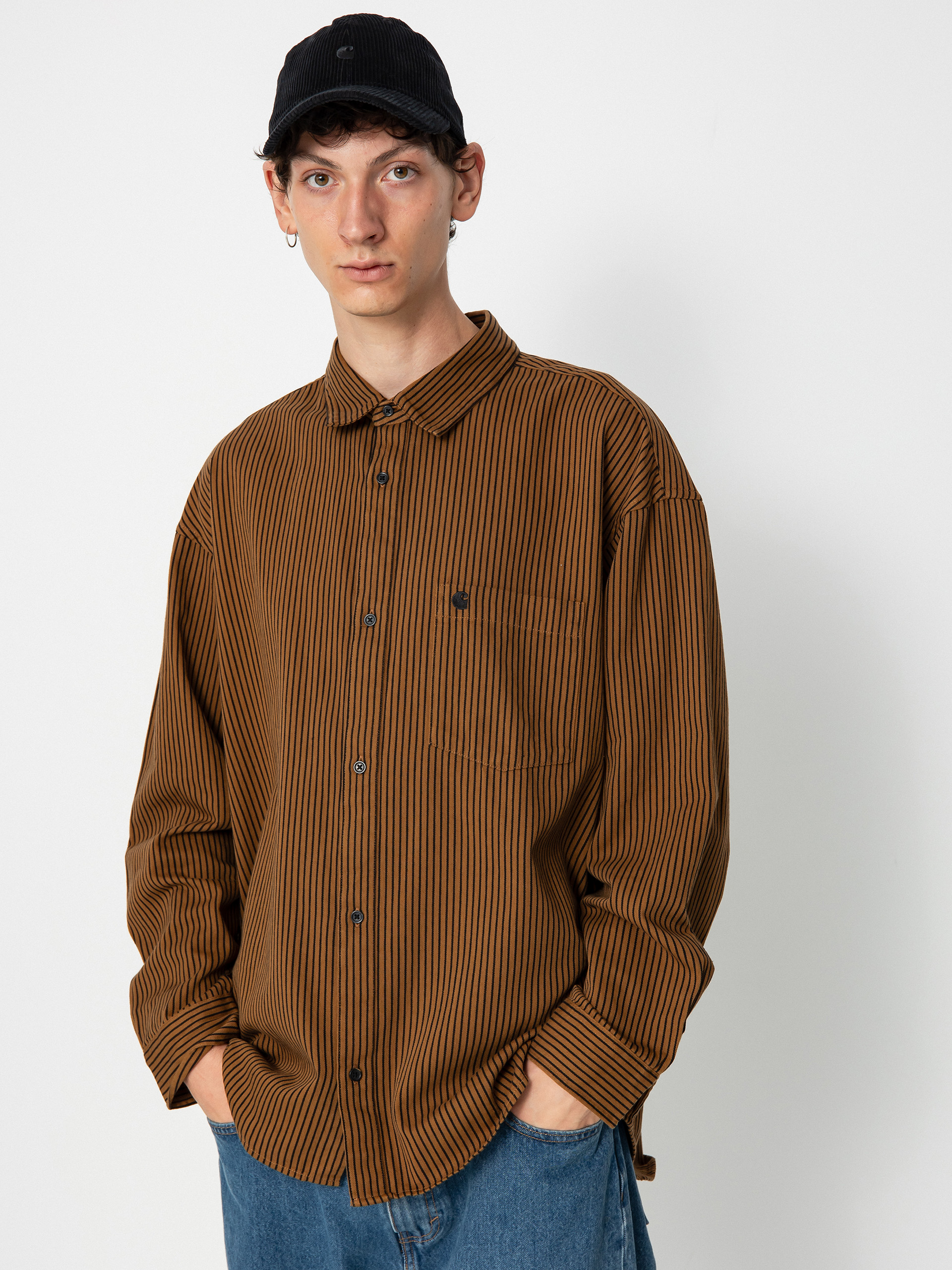 Cămașă Carhartt WIP Kyle (kyle stripe hamilton brown/black)