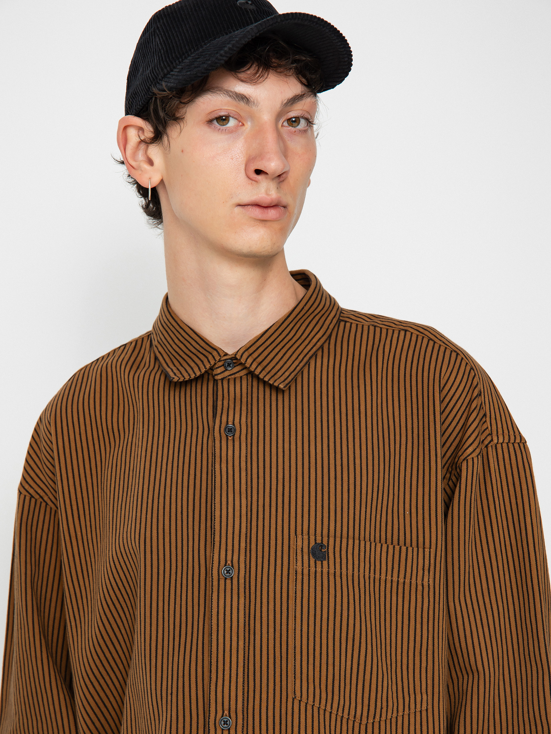 Cămașă Carhartt WIP Kyle (kyle stripe hamilton brown/black)