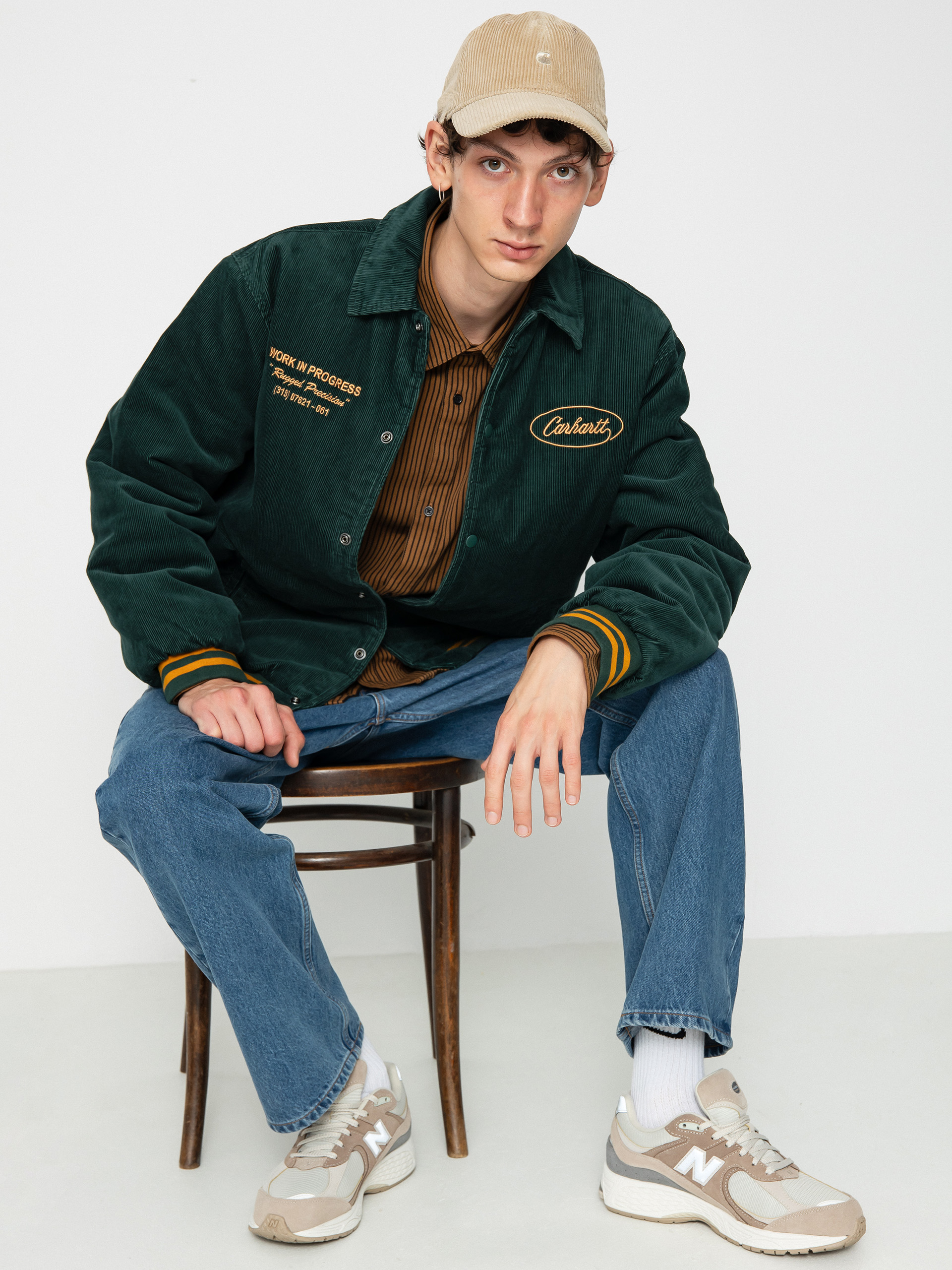 Geacă Carhartt WIP Rugged Letterman (discovery green/buckthorn)