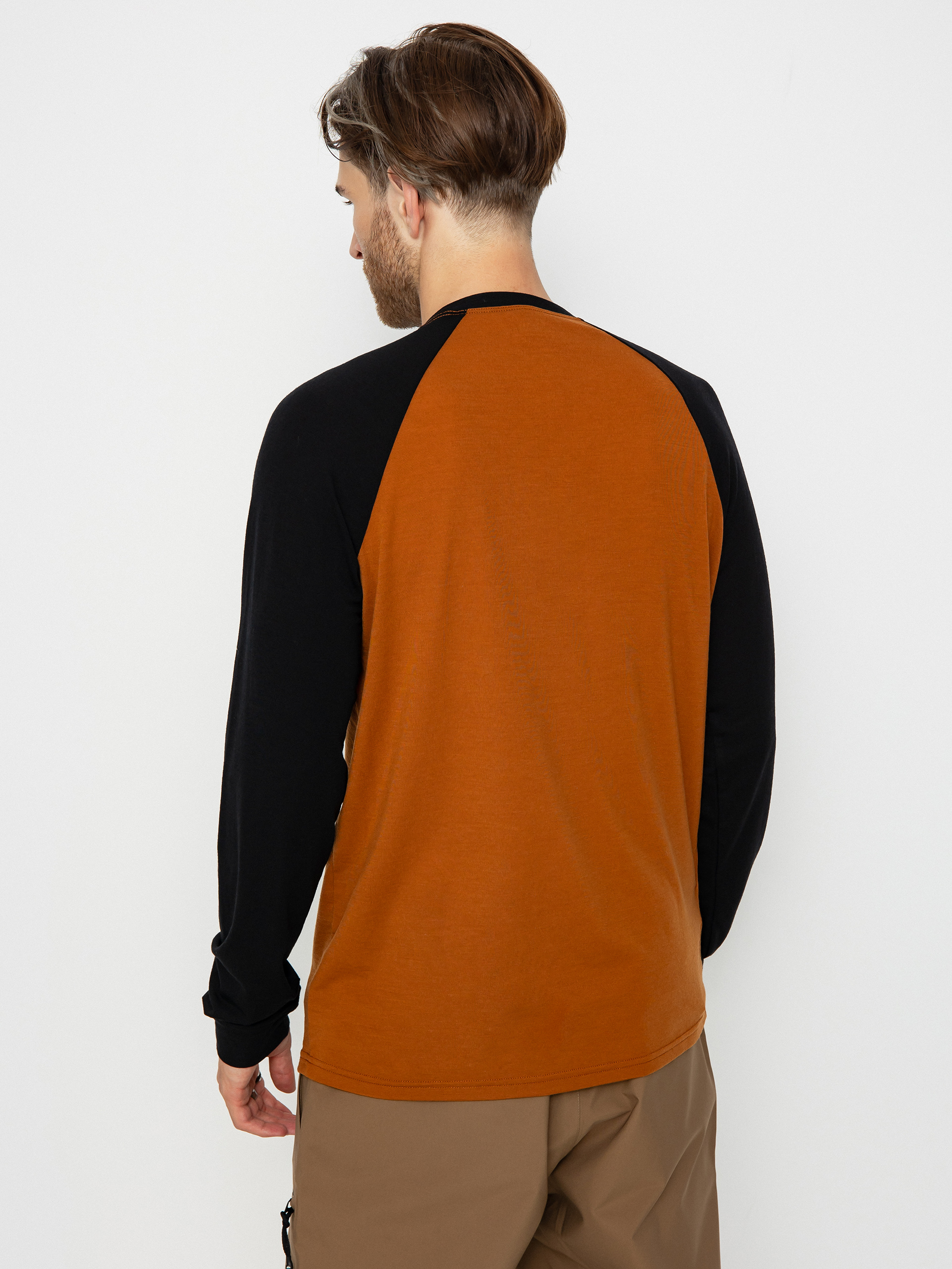 Pentru bărbați Tricou termic Mons Royale Icon Merino Raglan (black/copper)