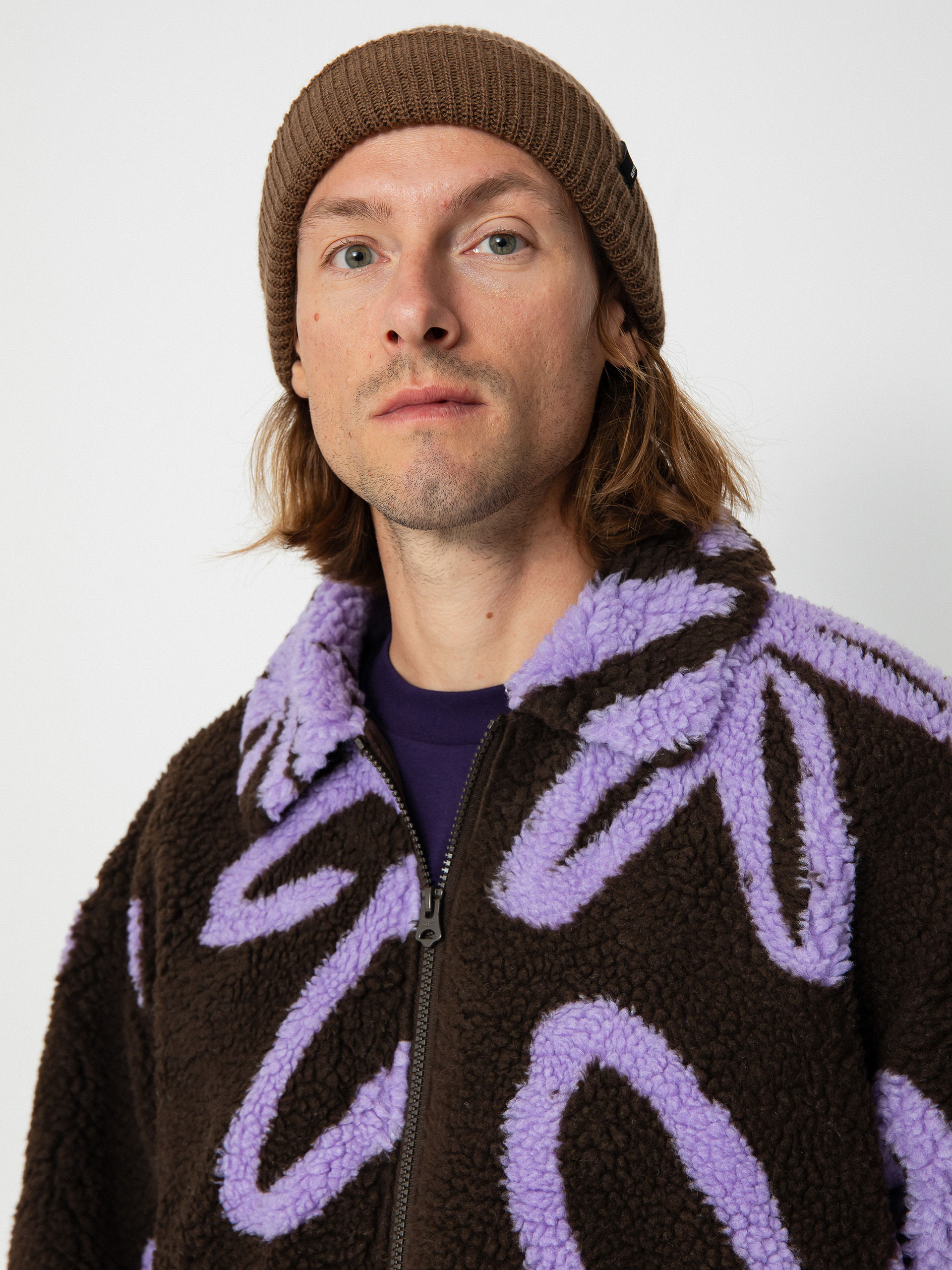 Geacă OBEY Portions Sherpa (java brown multi)