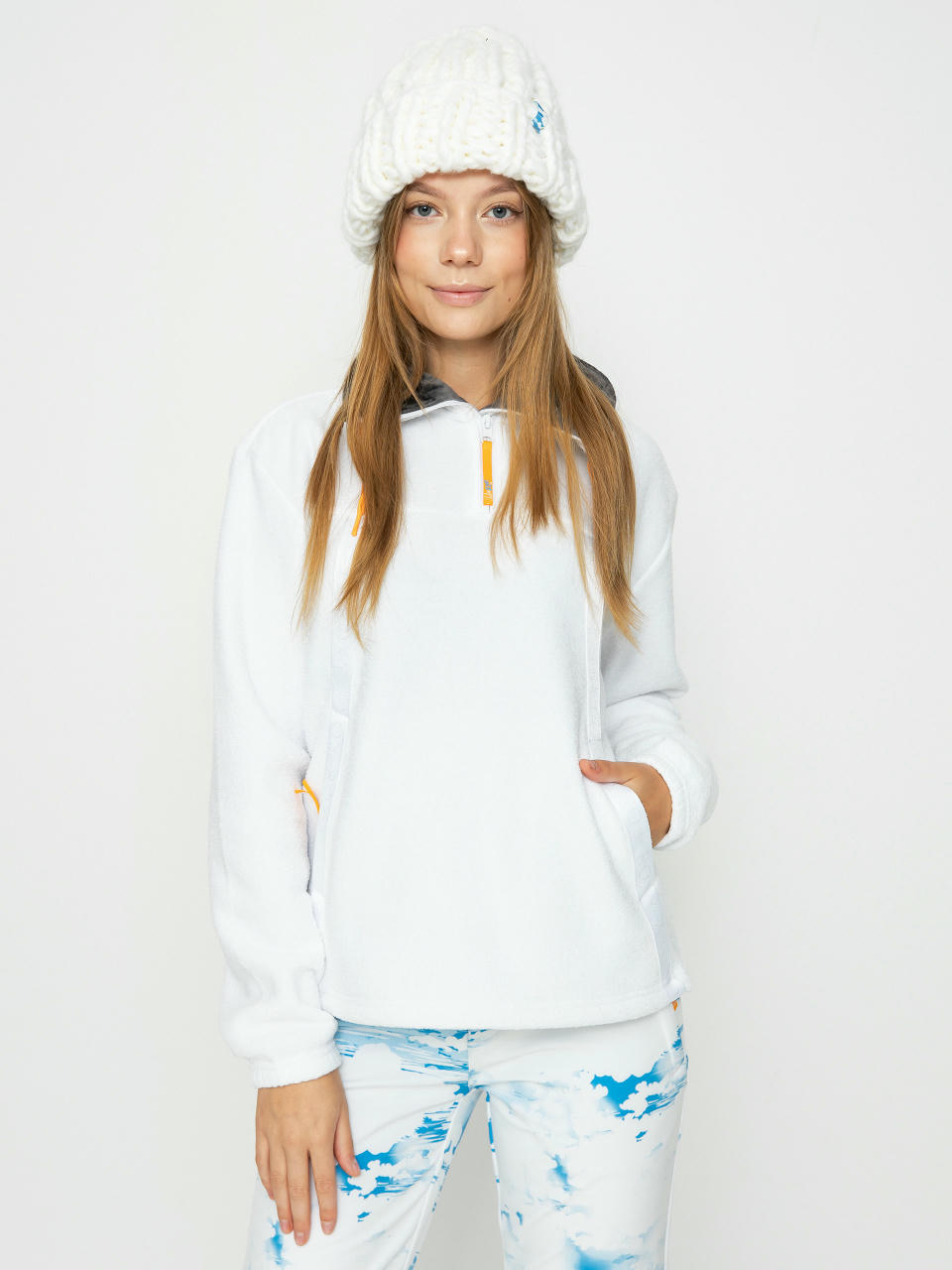 Hanorac din fleece Roxy Chloe Kim Wmn (bright white)