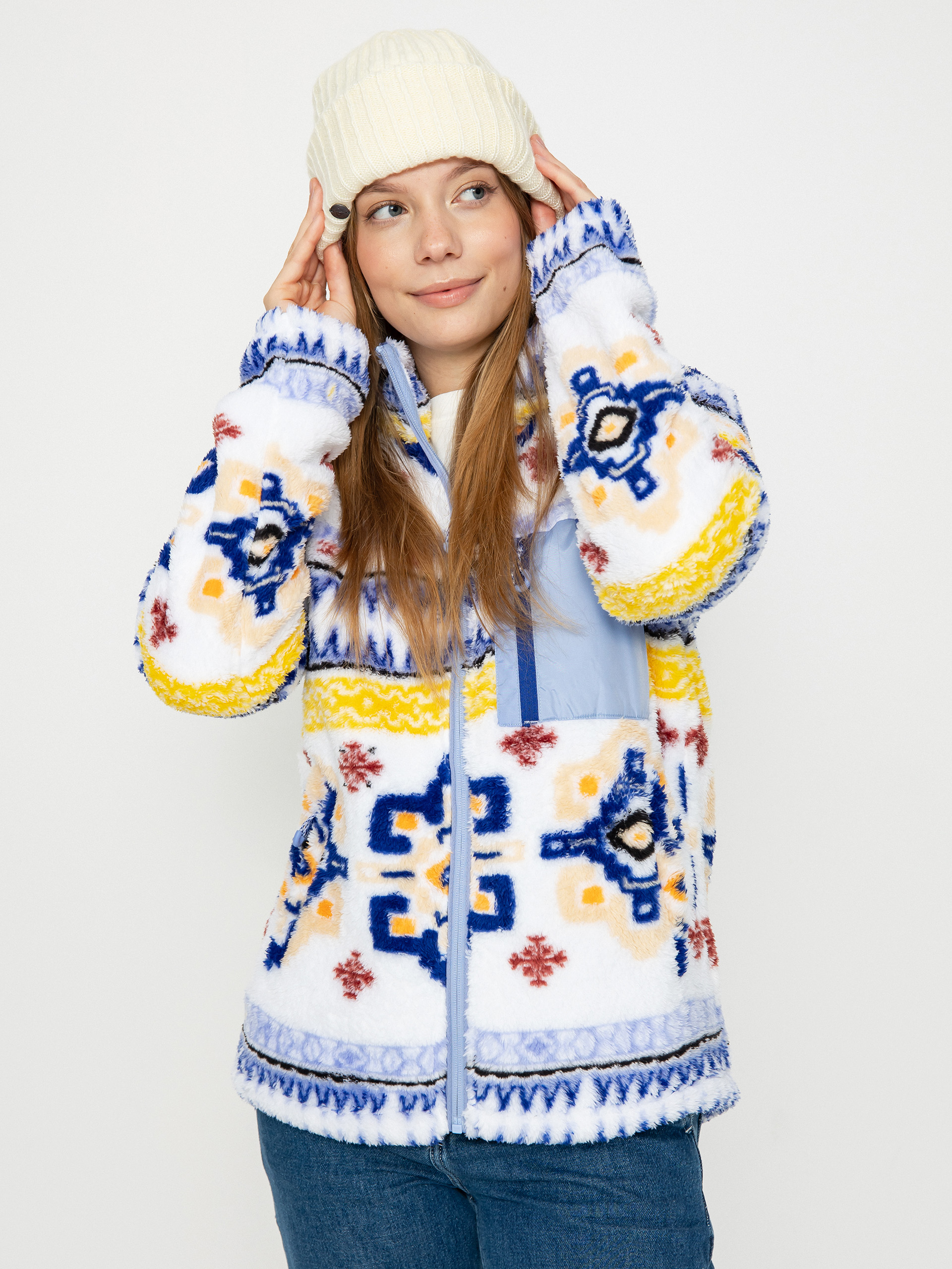 Hanorac din fleece Roxy Alabama Full Zip Wmn (bright white chandail)