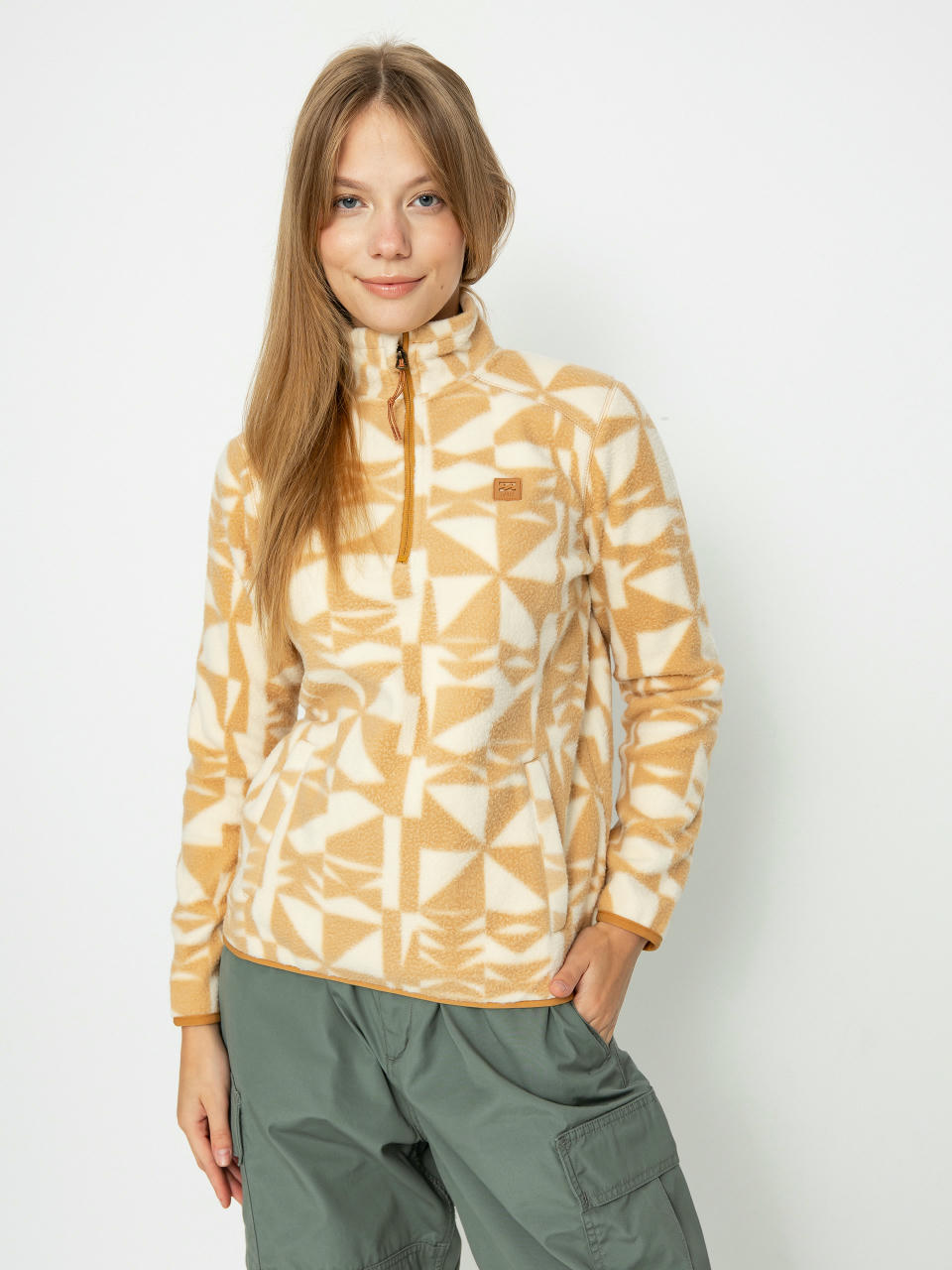 Hanorac din fleece Billabong Boundary Mock 3 Wmn (latte)