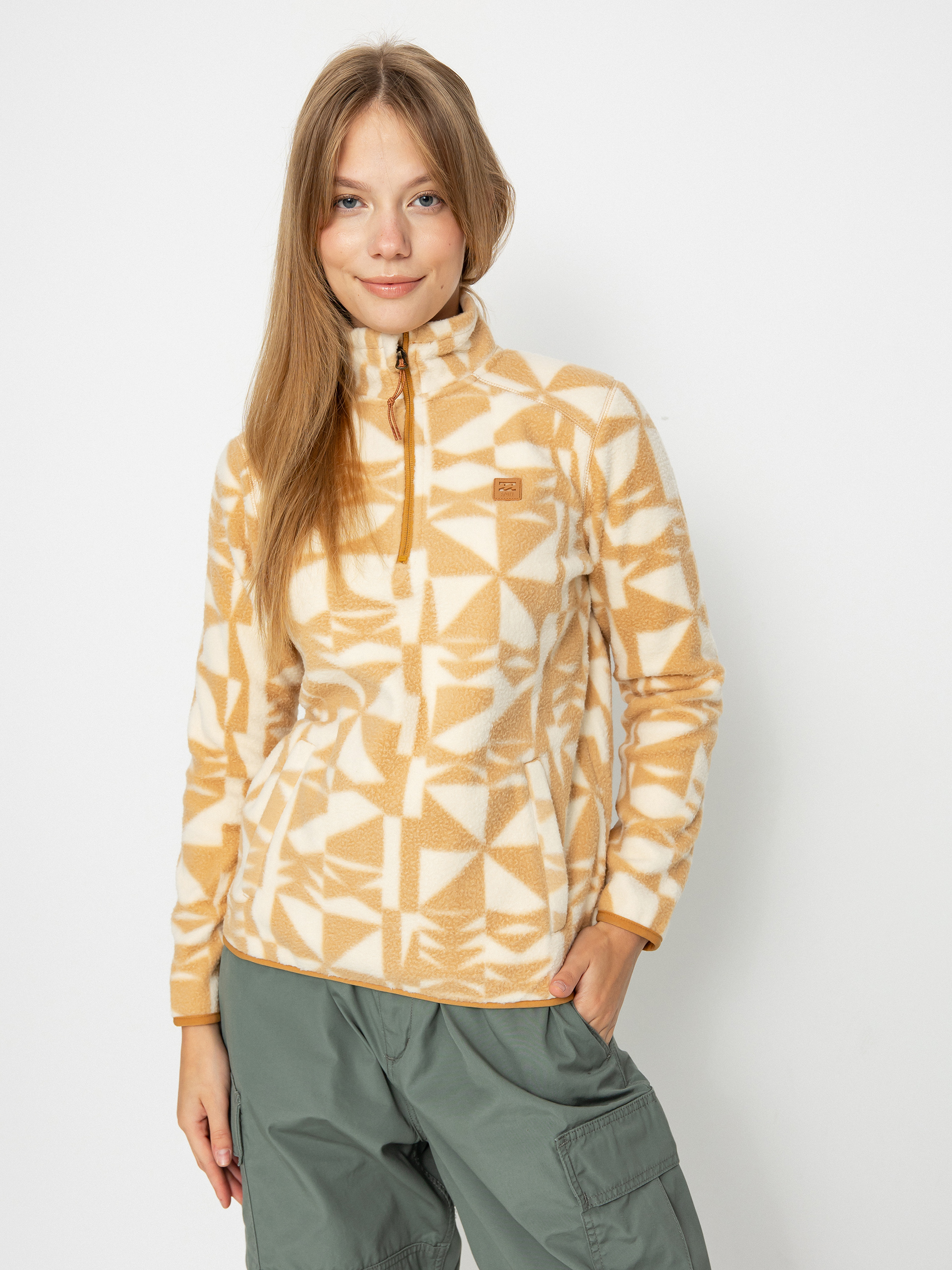 Pentru femei Hanorac din fleece Billabong Boundary Mock 3 (latte)