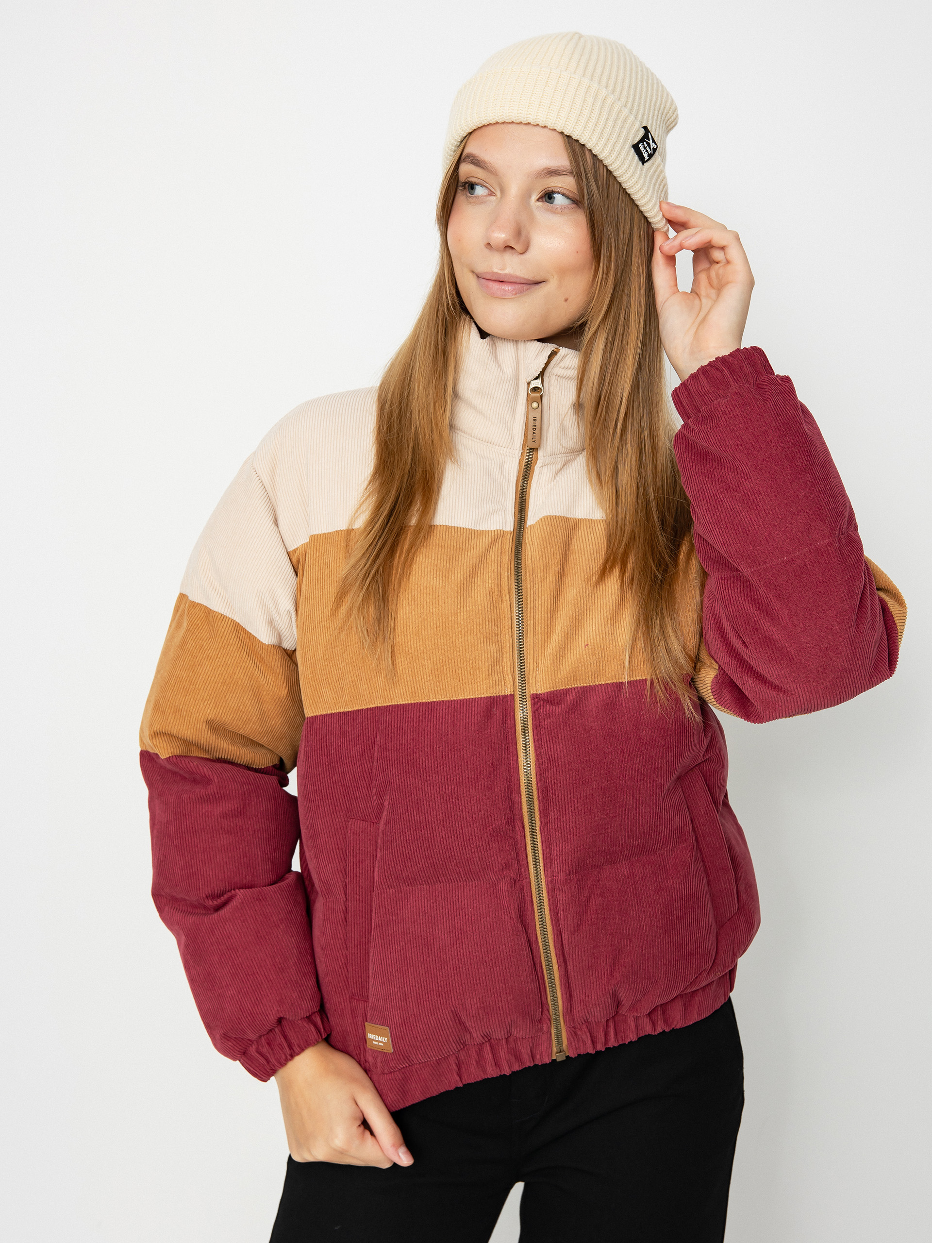 Geacă Iriedaily Cordy Puffer Wmn (dark red)