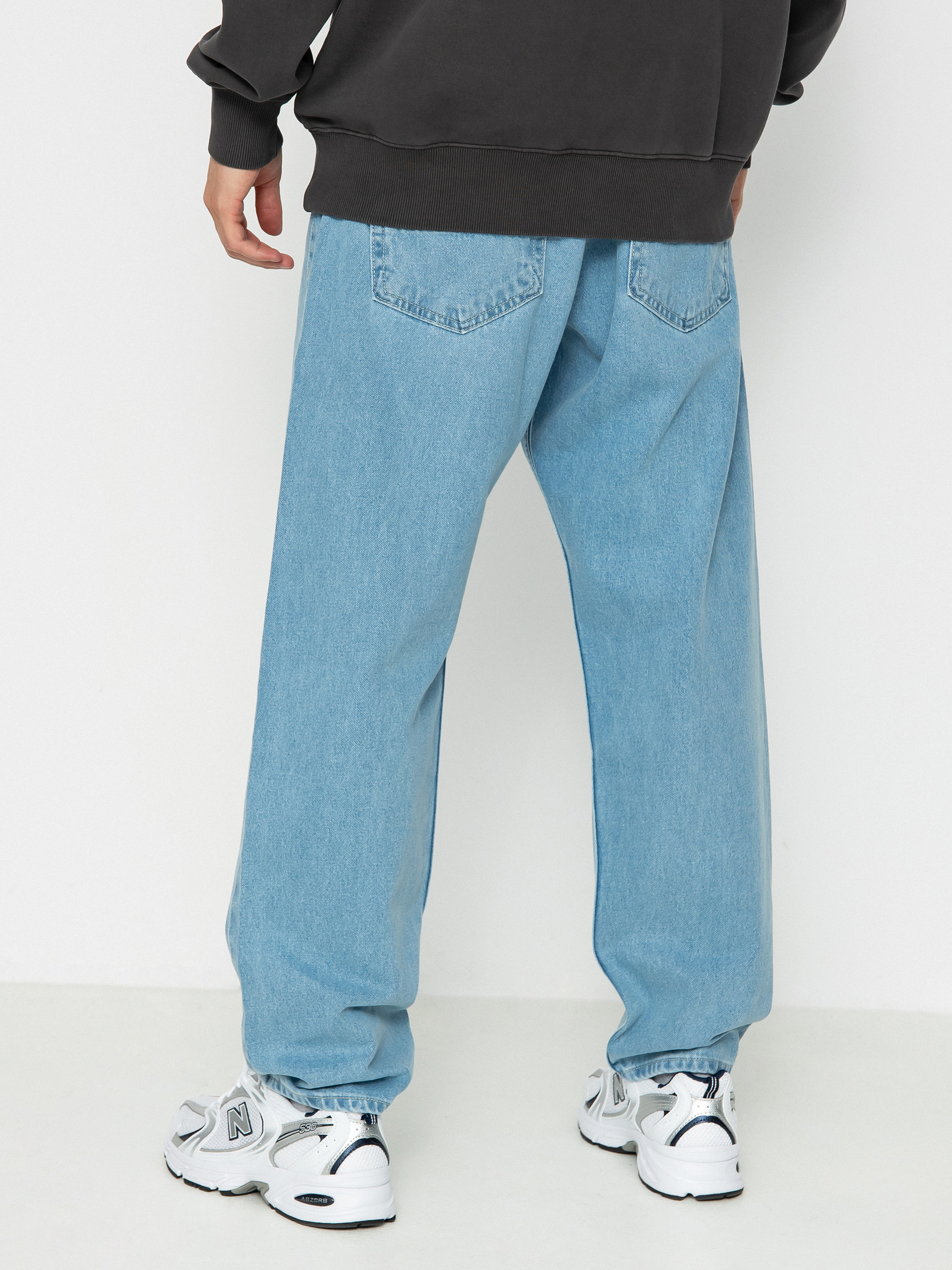 Pantaloni MassDnm Slang Jeans Baggi Fit (Light Blue Stone Wash)