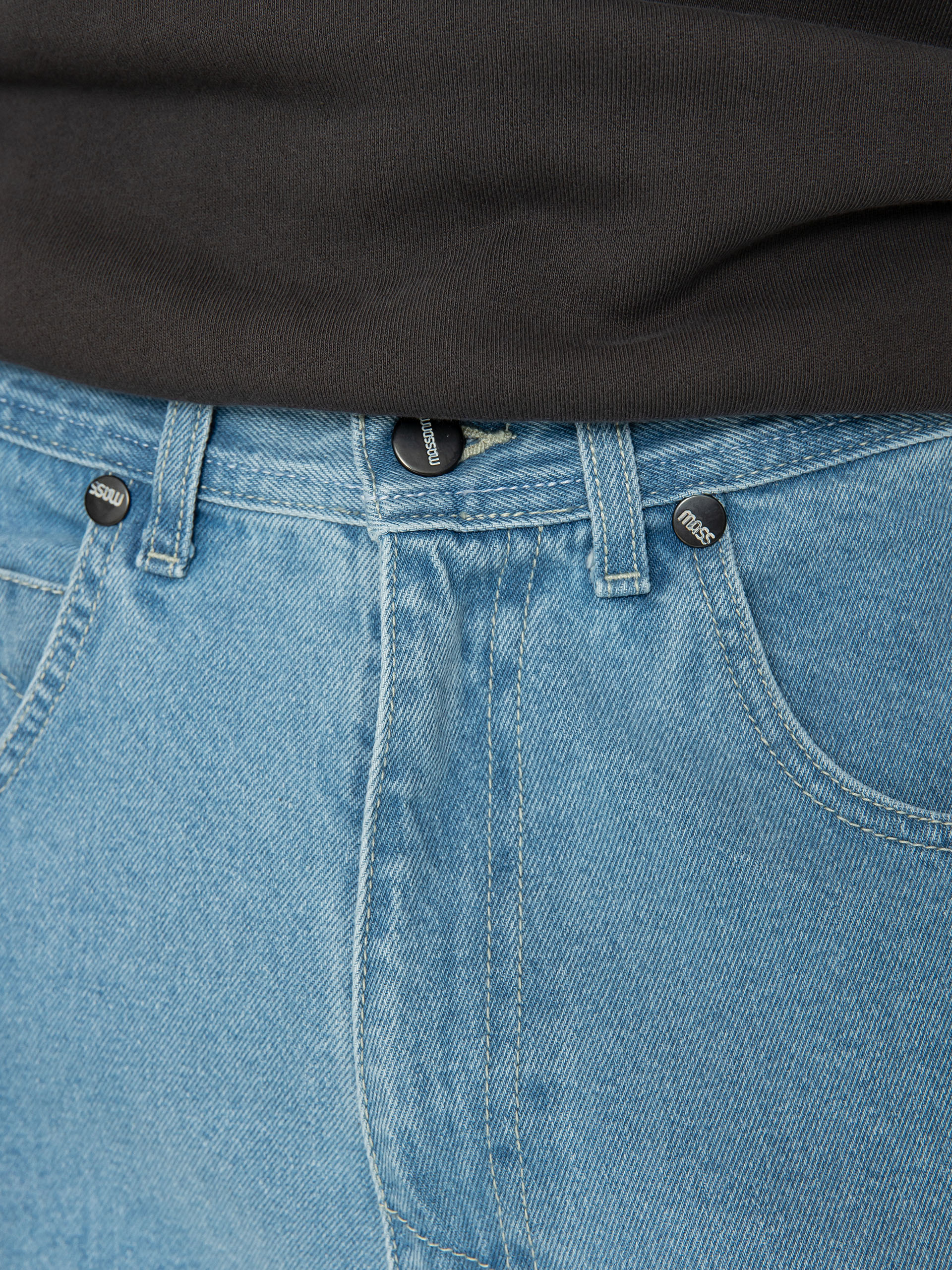 Pantaloni MassDnm Slang Jeans Baggi Fit (Light Blue Stone Wash)