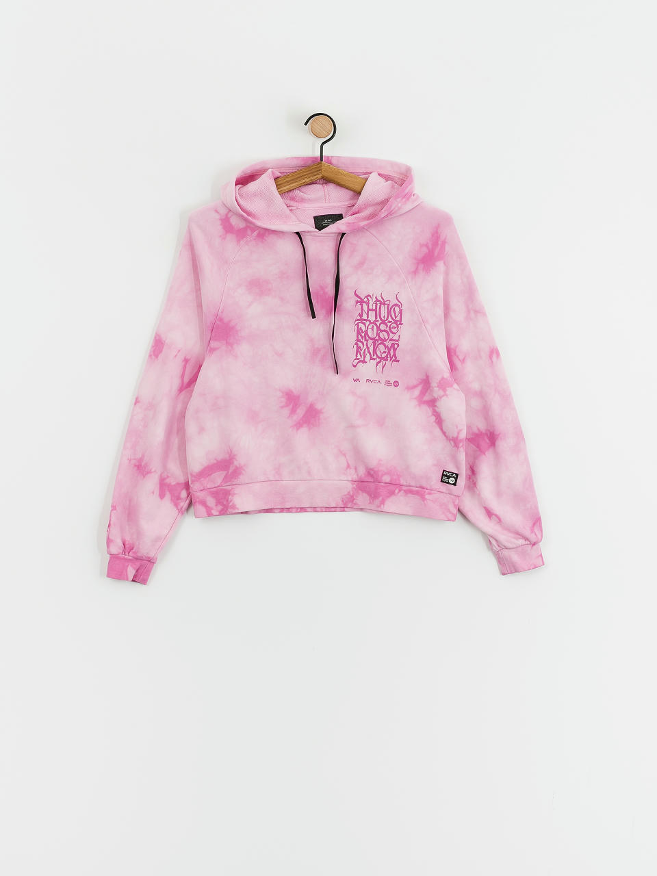 Hanorac cu glugă RVCA Thug Rose Crop HD Wmn (rose pink)