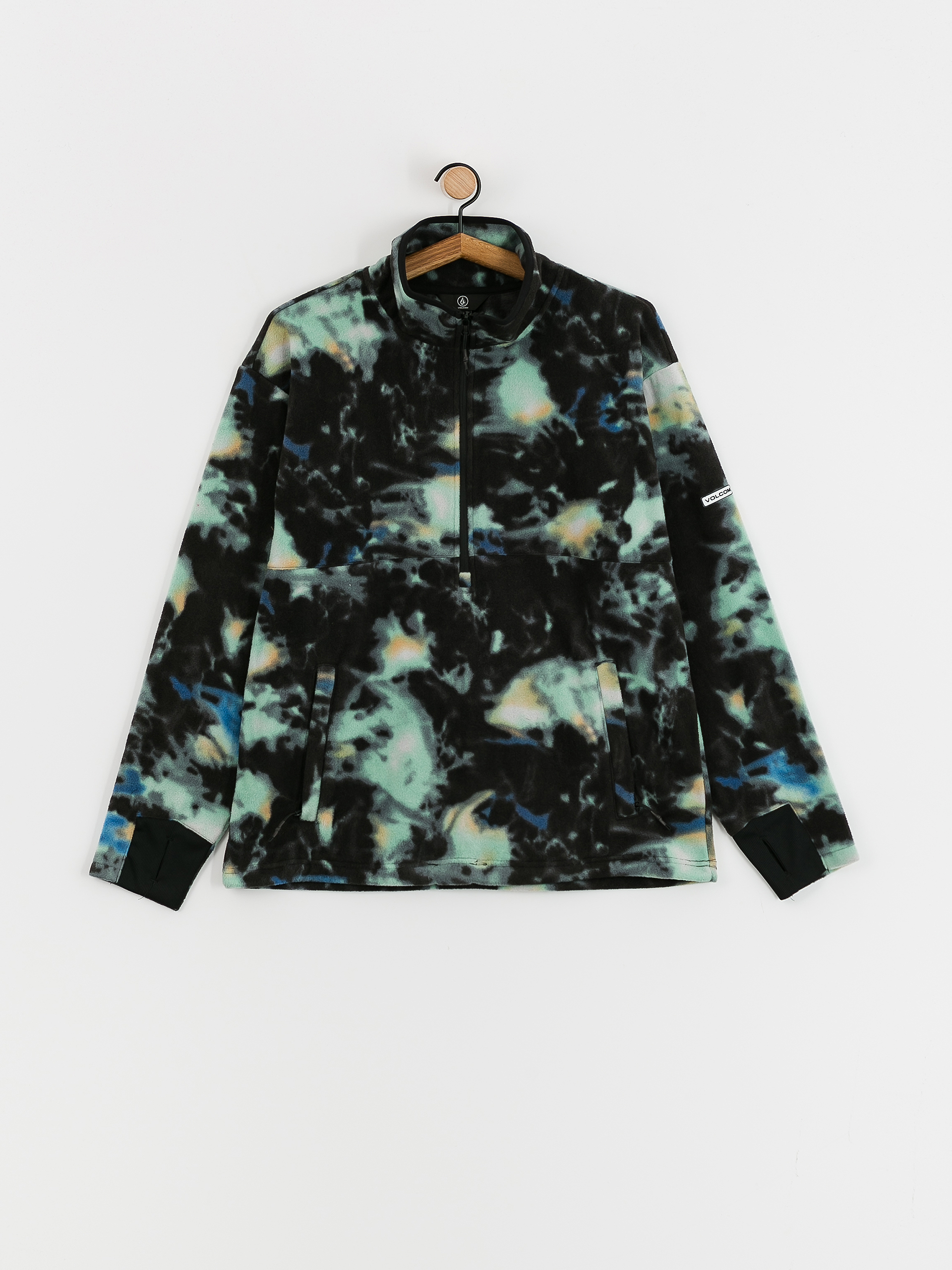 Pentru bărbați Hanorac termic Volcom Polar Mock 1/2 Zip (spritz black)