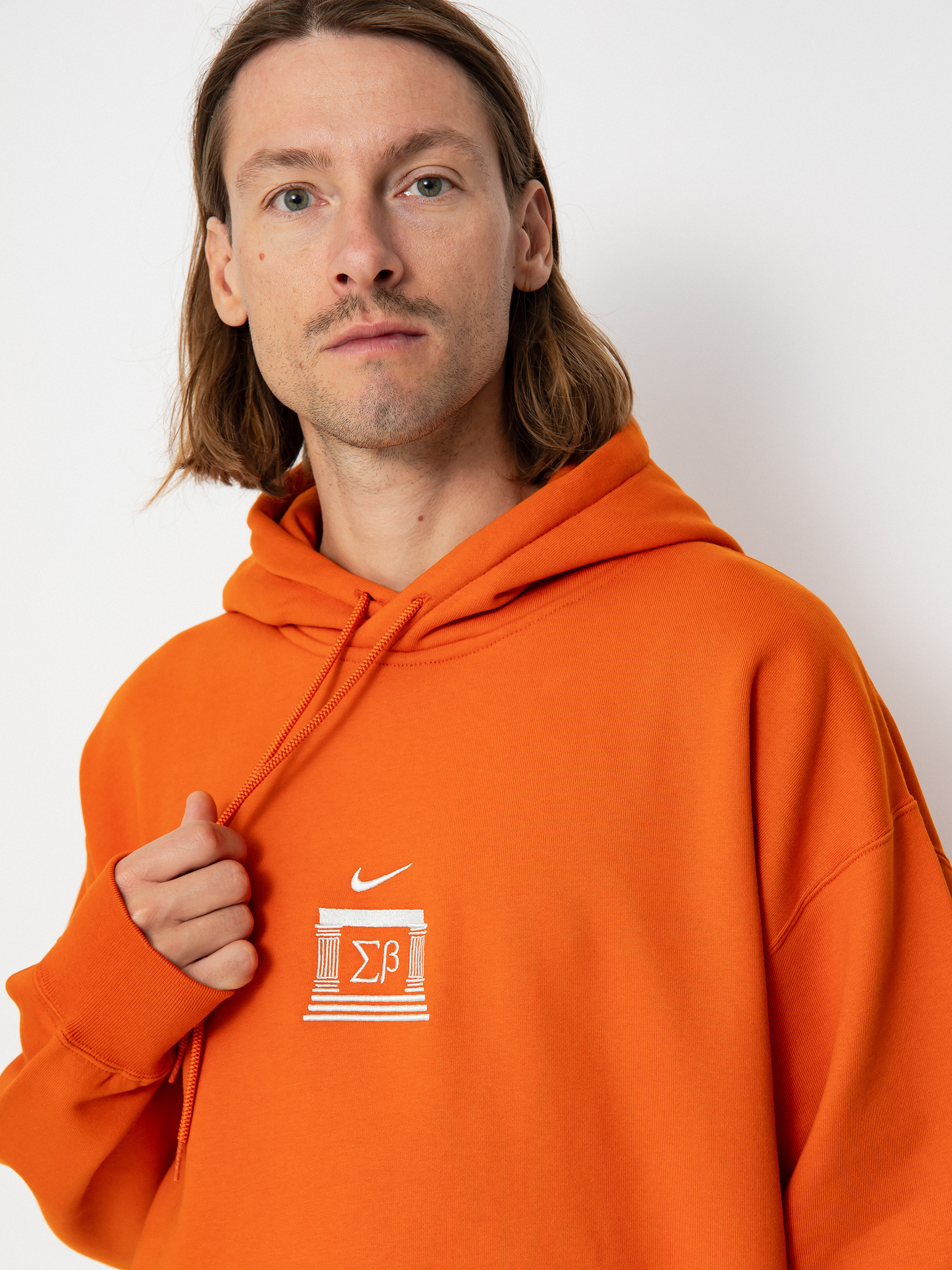 Hanorac cu glugă Nike SB Veikos GFX HD (campfire orange/light bone)