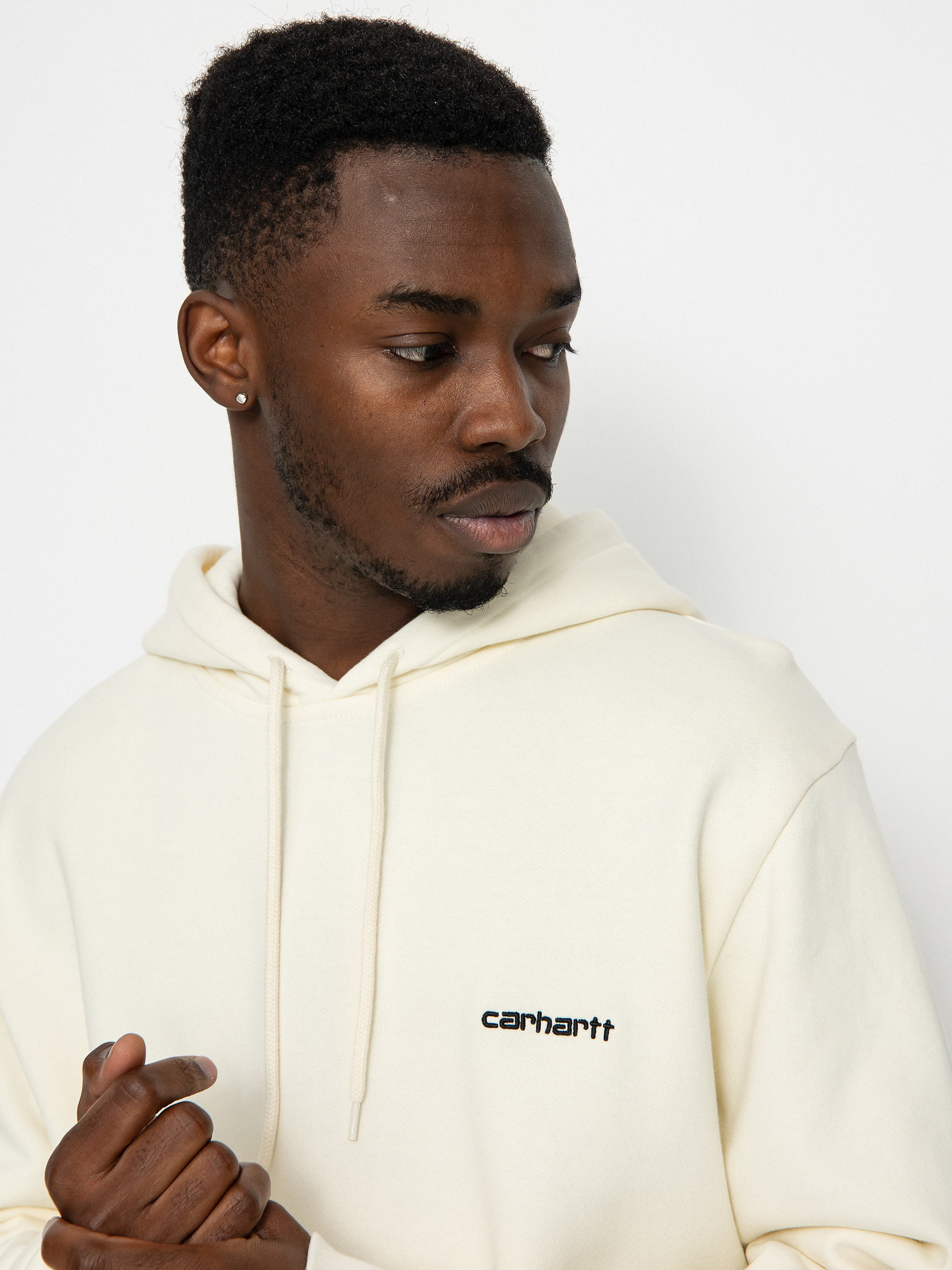 Hanorac cu glugă Carhartt WIP Script Embroidery HD (wax/black)