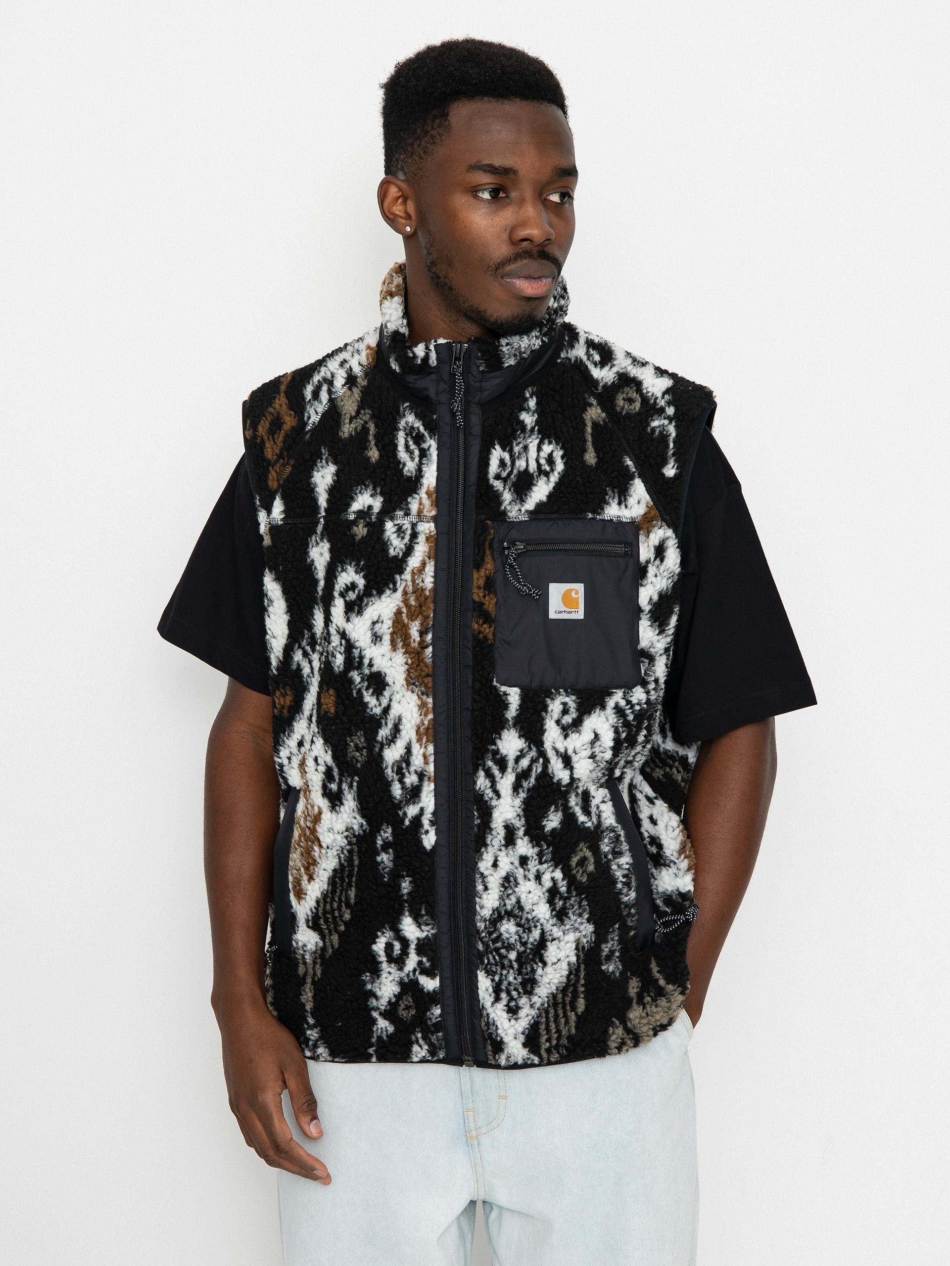 Vestă Carhartt WIP Prentis Liner (baru jacquard black/black)