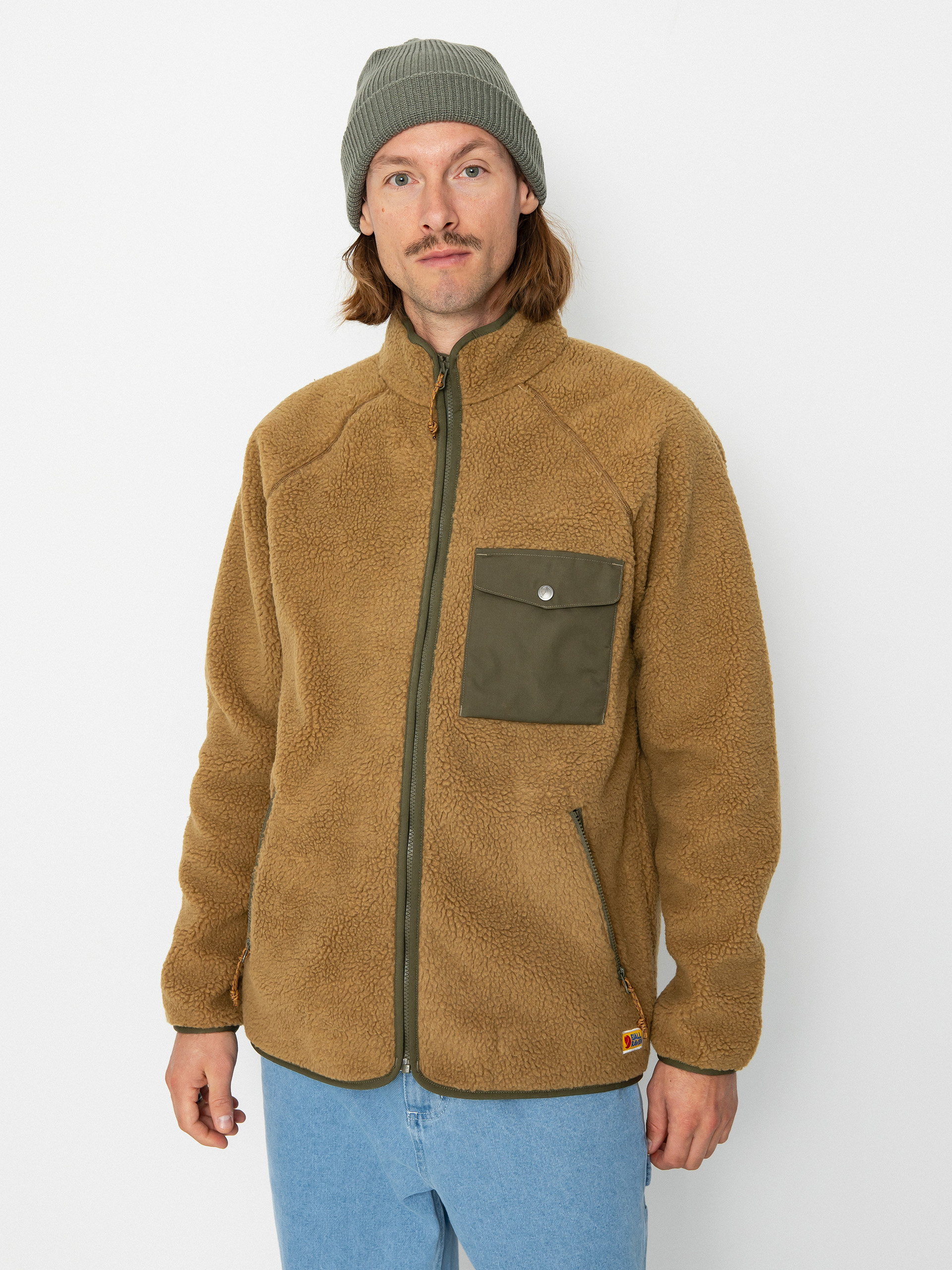 Hanorac din fleece Fjallraven Vardag Pile (buckwheat brown/laurel green)