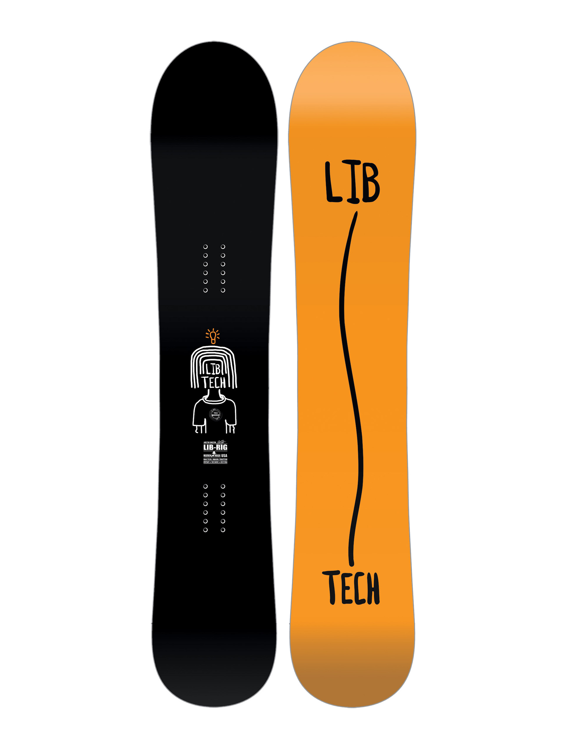 Pentru bărbați Snowboard Lib Tech Lib Rig (orange/black)