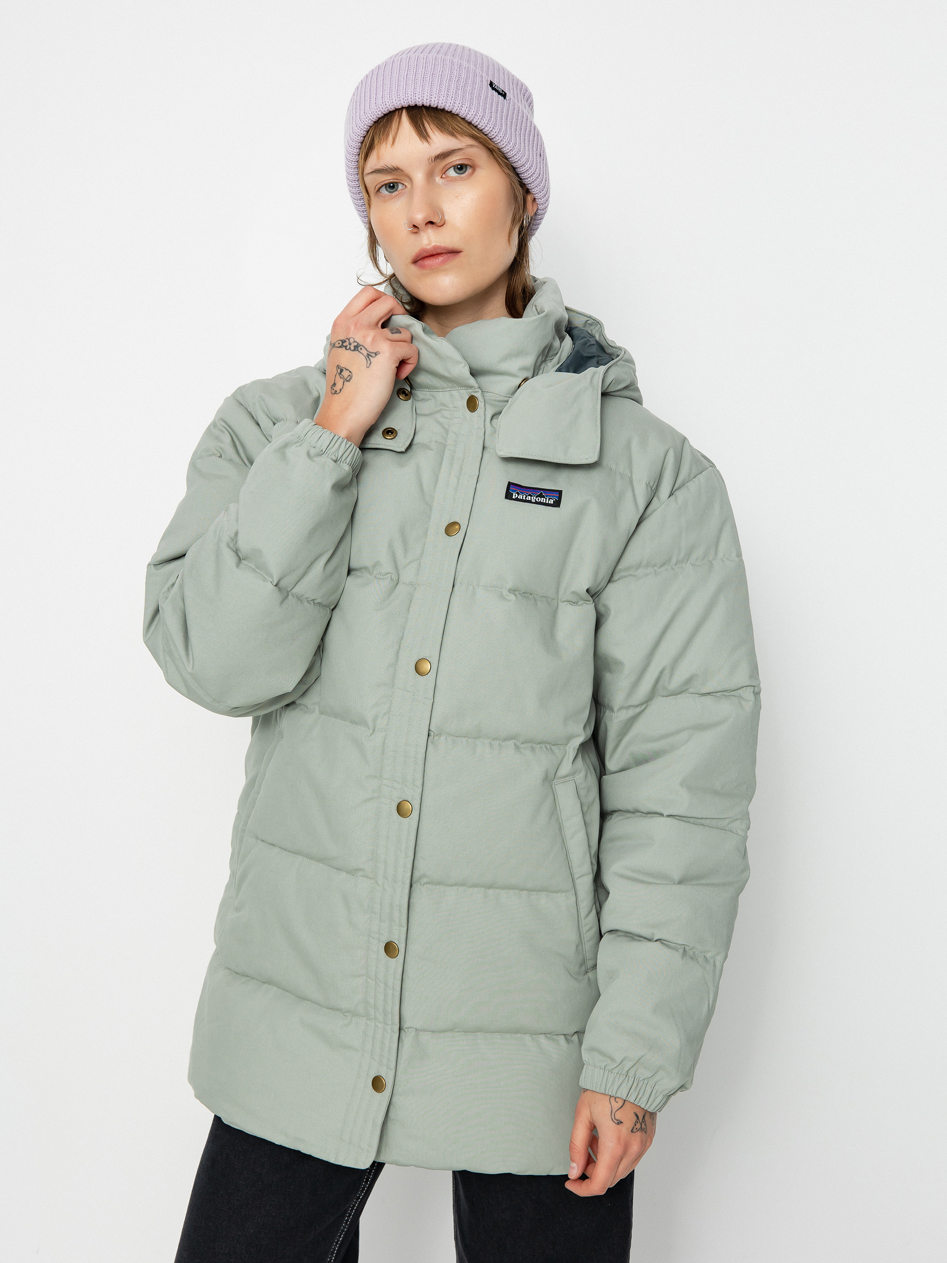Geacă Patagonia Cotton Down Parka Wmn (sleet green)