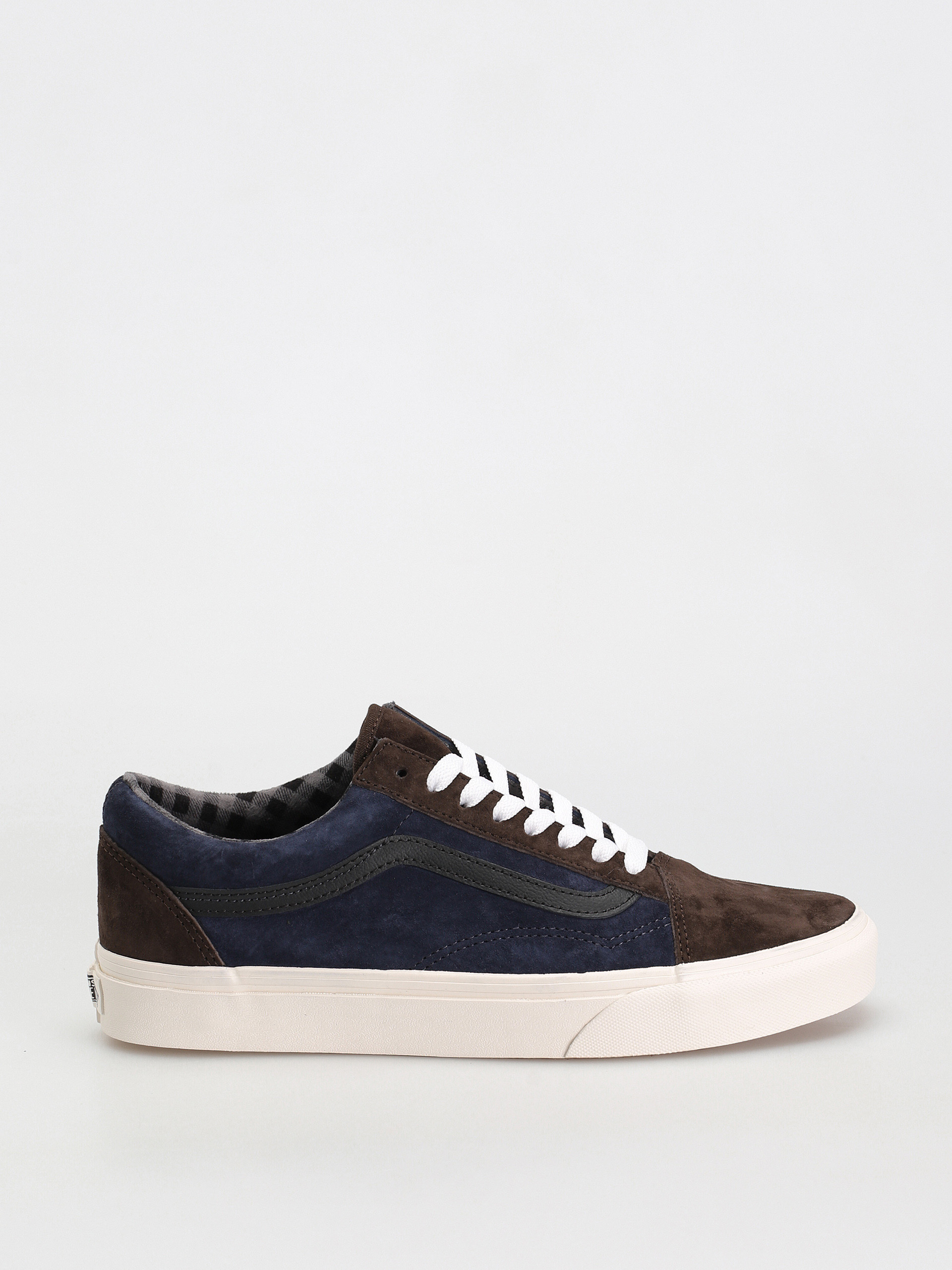 Pantofi Vans Old Skool (pig suede plaid brown/navy)